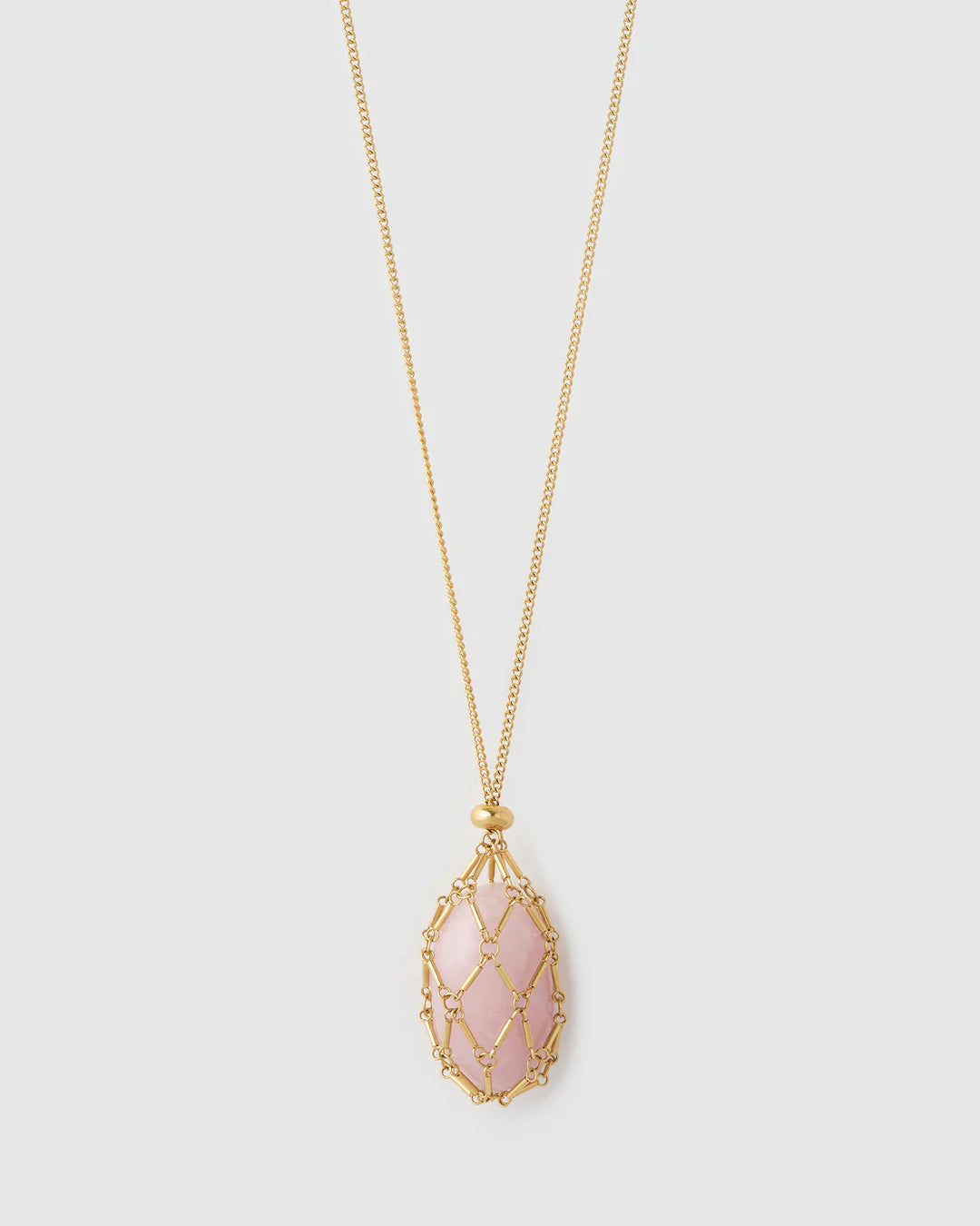 Arms Of Eve | Lotus Necklace - Rose Quartz