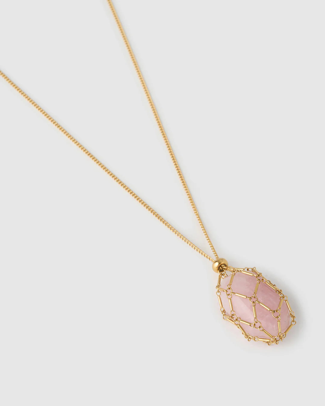 Arms Of Eve | Lotus Necklace - Rose Quartz