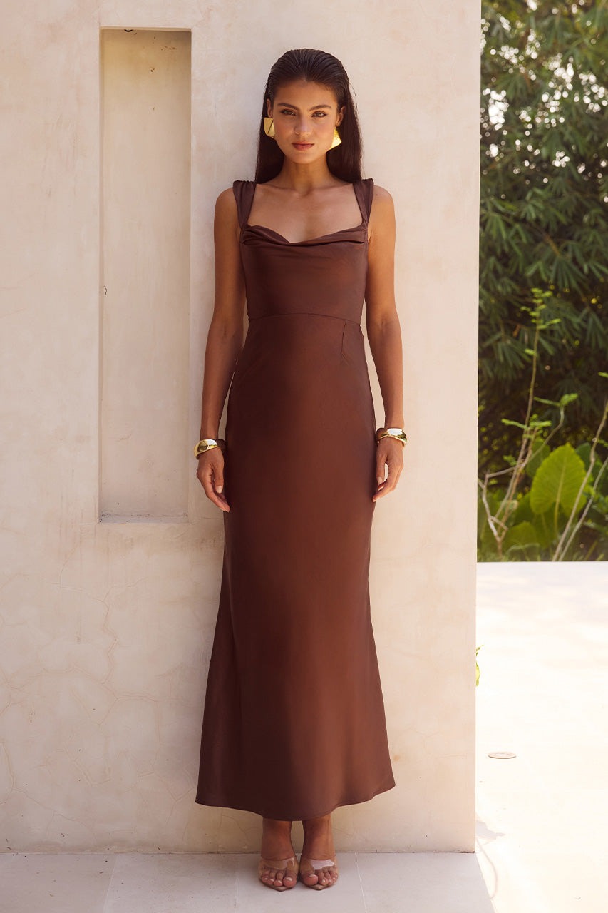 Runaway The Label | Margot Maxi Dress - Chocolate