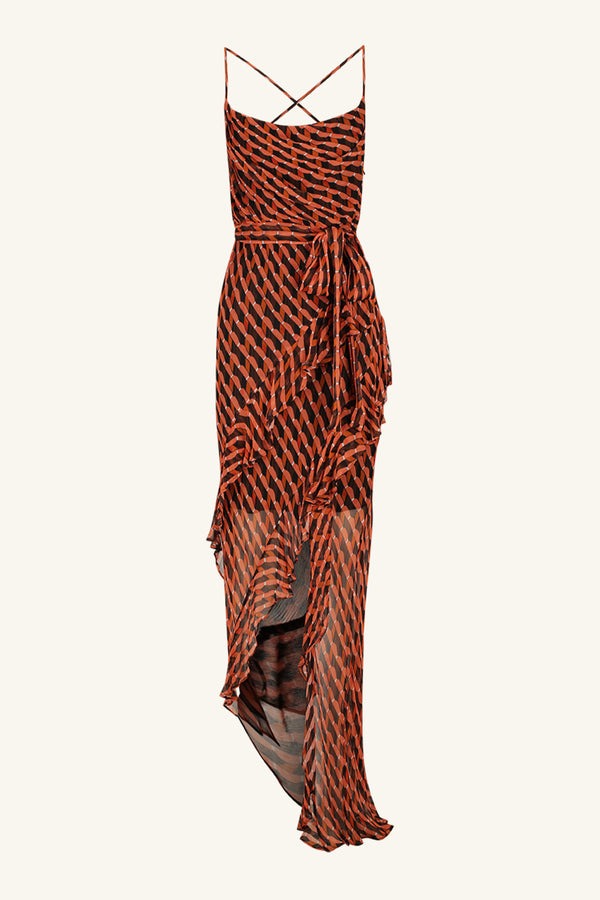 Shona Joy | Martina Cowl Neck Asymmetrical Maxi Dress