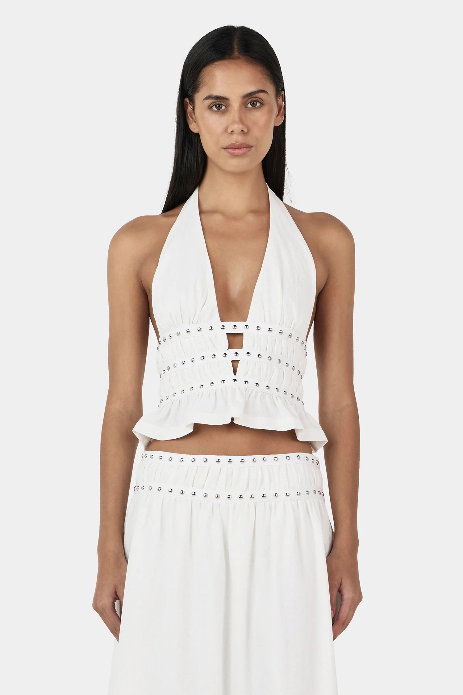Ownley | Mavis Studded Top - Ivory