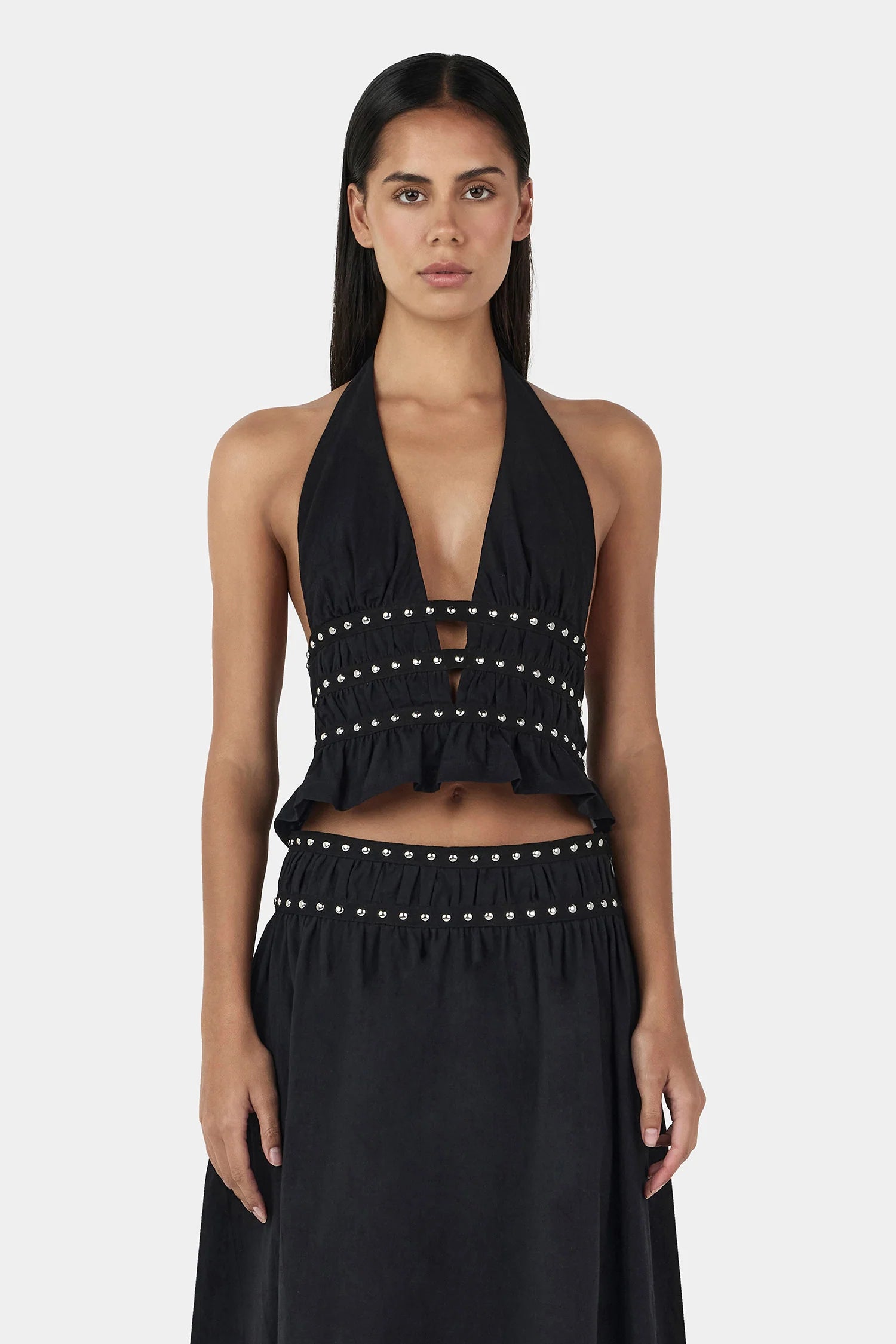 Ownley | Mavis Studded Top - Black