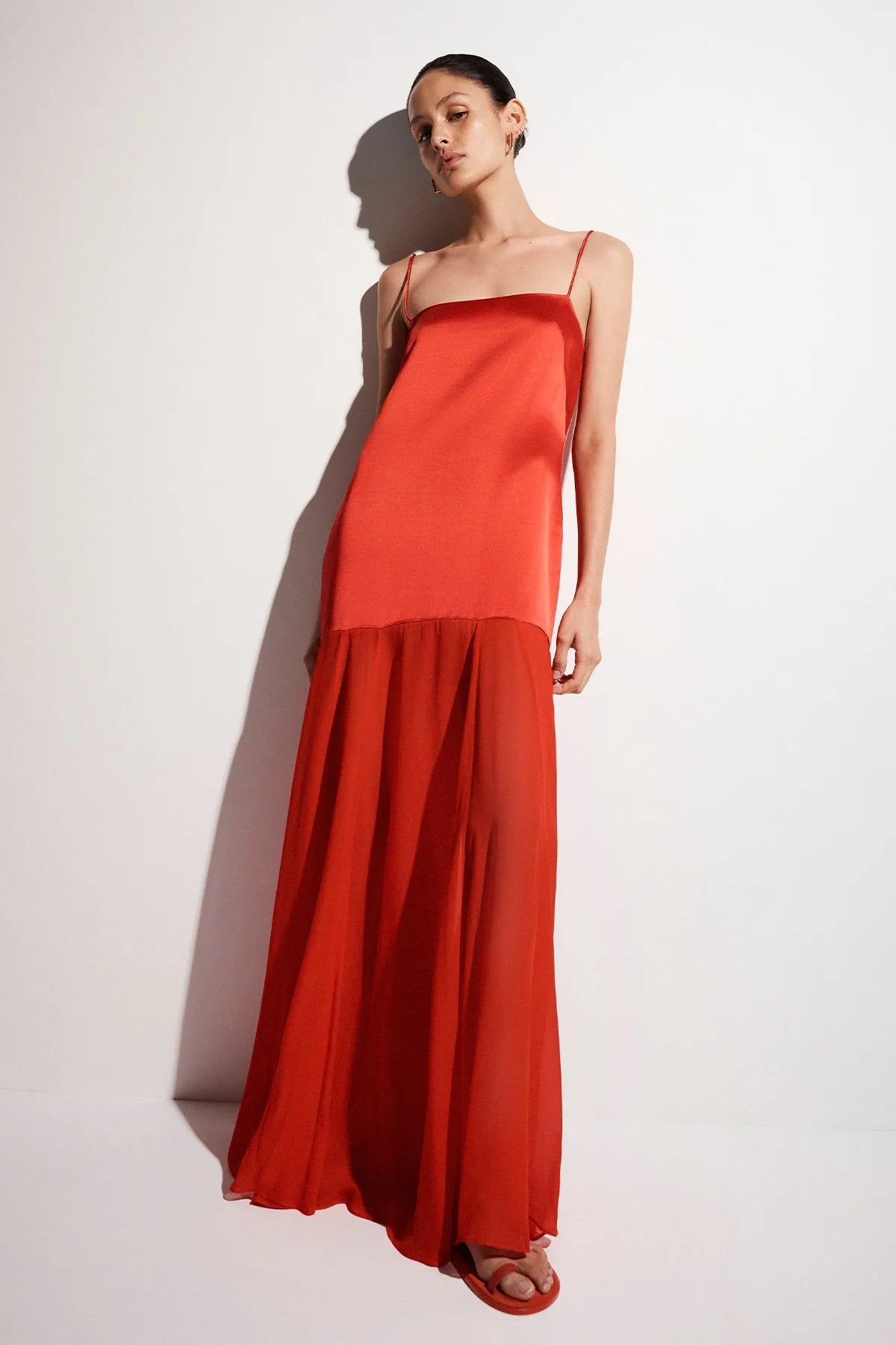 Shona Joy | Moraya Dropped Waist Maxi Dress - Chilli