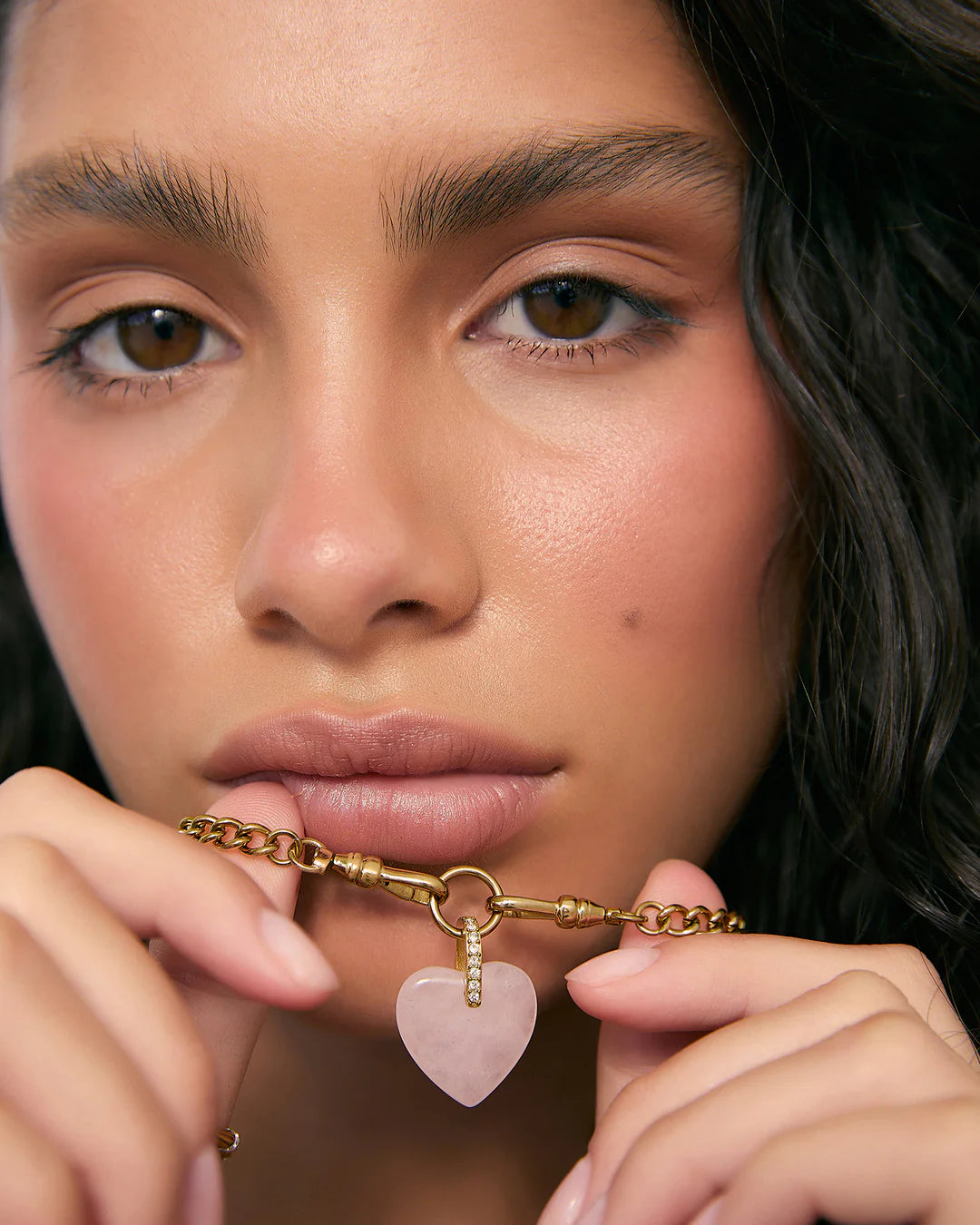 Arms Of Eve | Violet Heart Necklace - Rose Quatrz