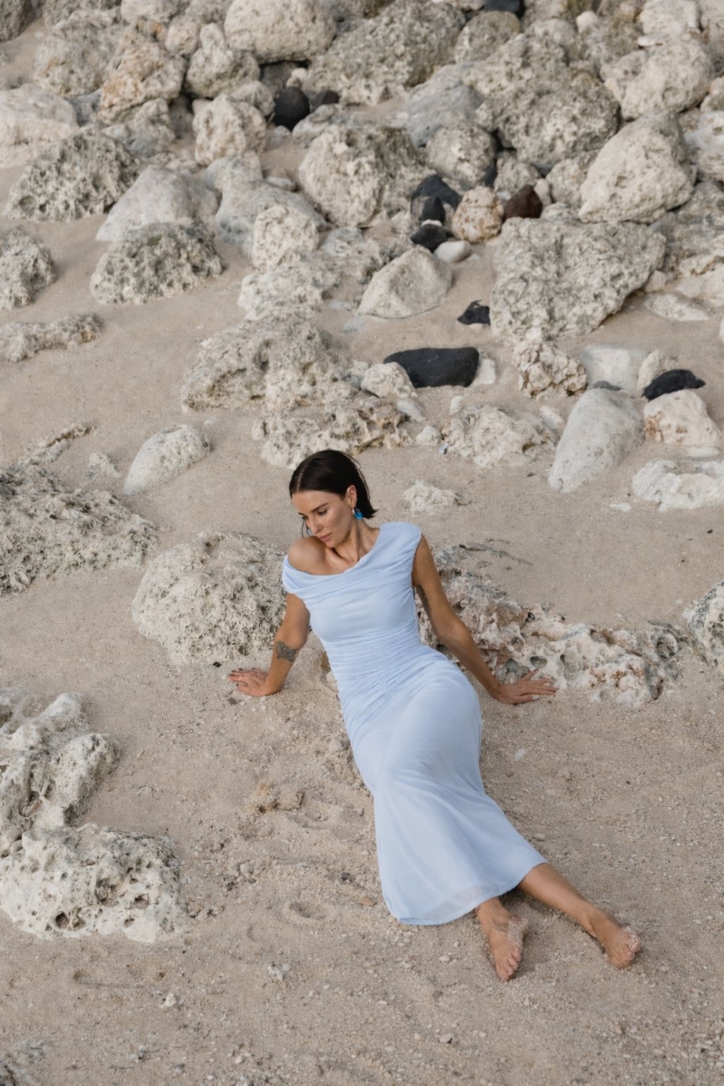 Shona Joy | Mira Off Shoulder Maxi Dress - Sky