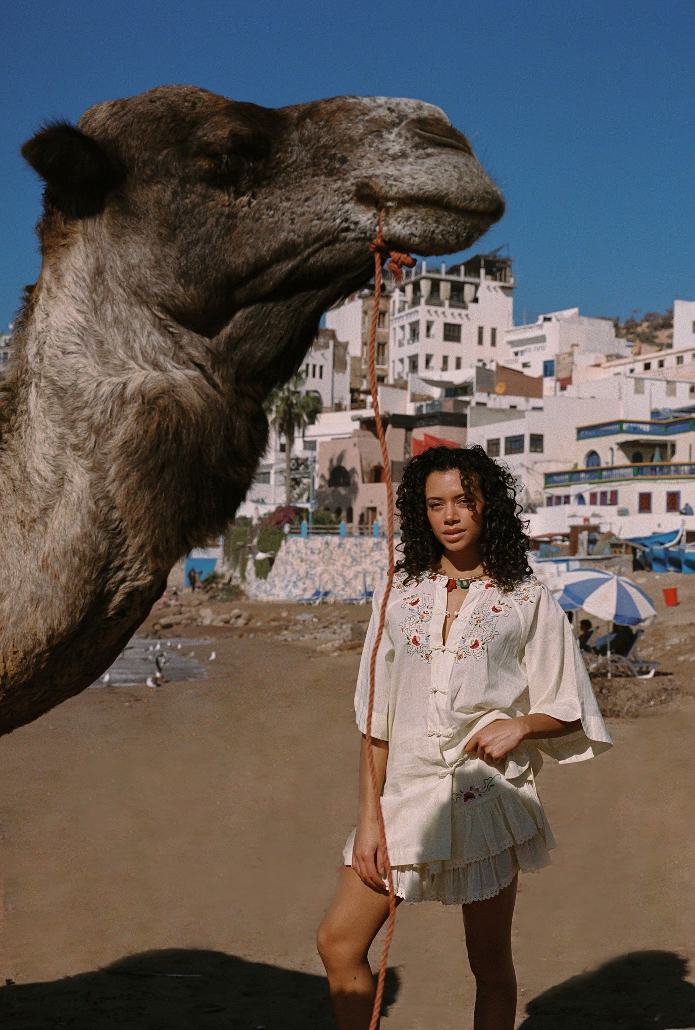 Kinga Csilla | Reka Embroidered Berry Shirt