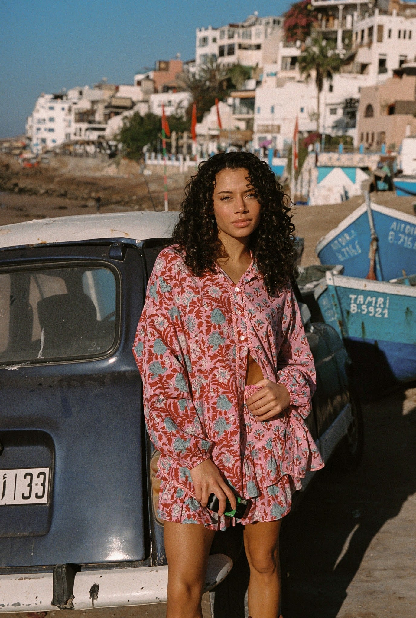 Kamala Block Print Chalm Shirt