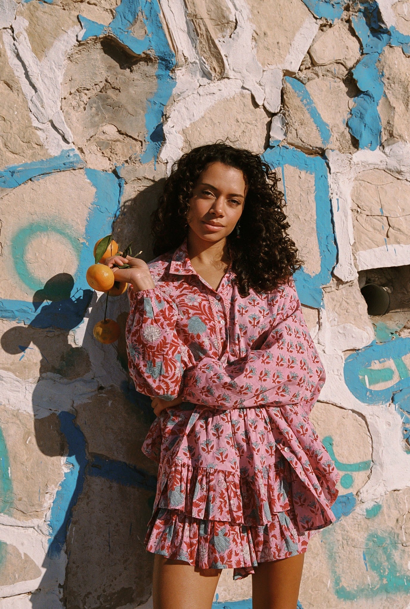 Kinga Csilla | Kamala Block Print Fae Frill Skort