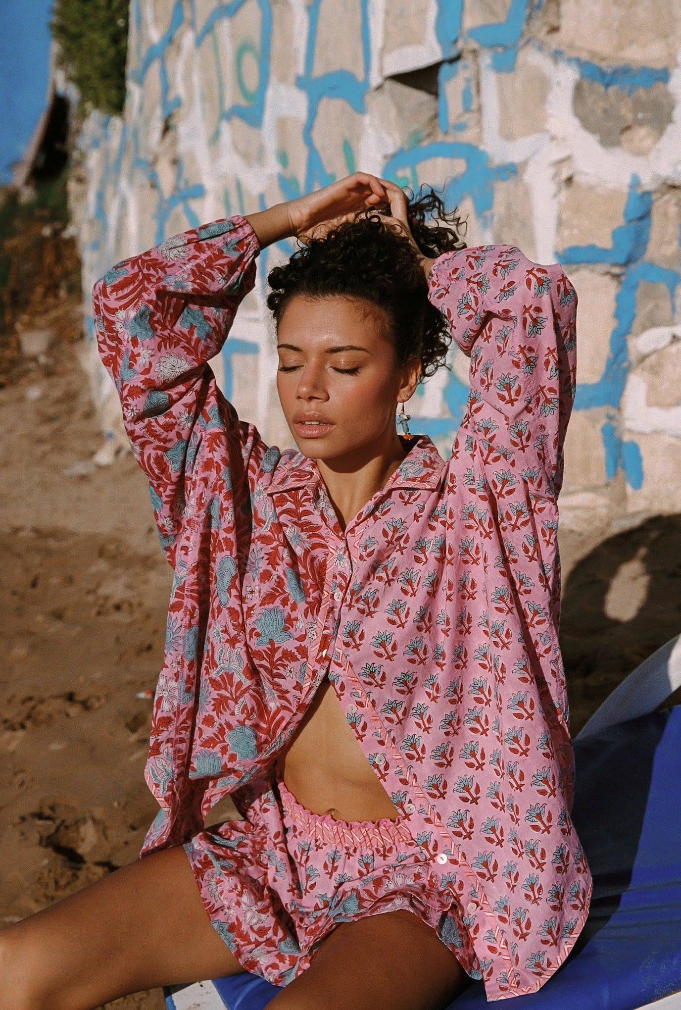 Kamala Block Print Chalm Shirt