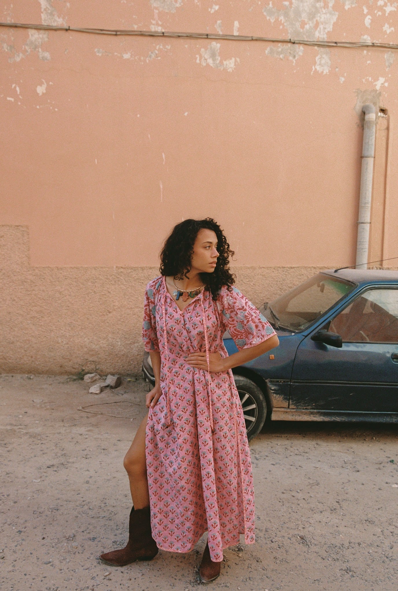 Kinga Csilla | Kamala Block Print Primavera Maxi