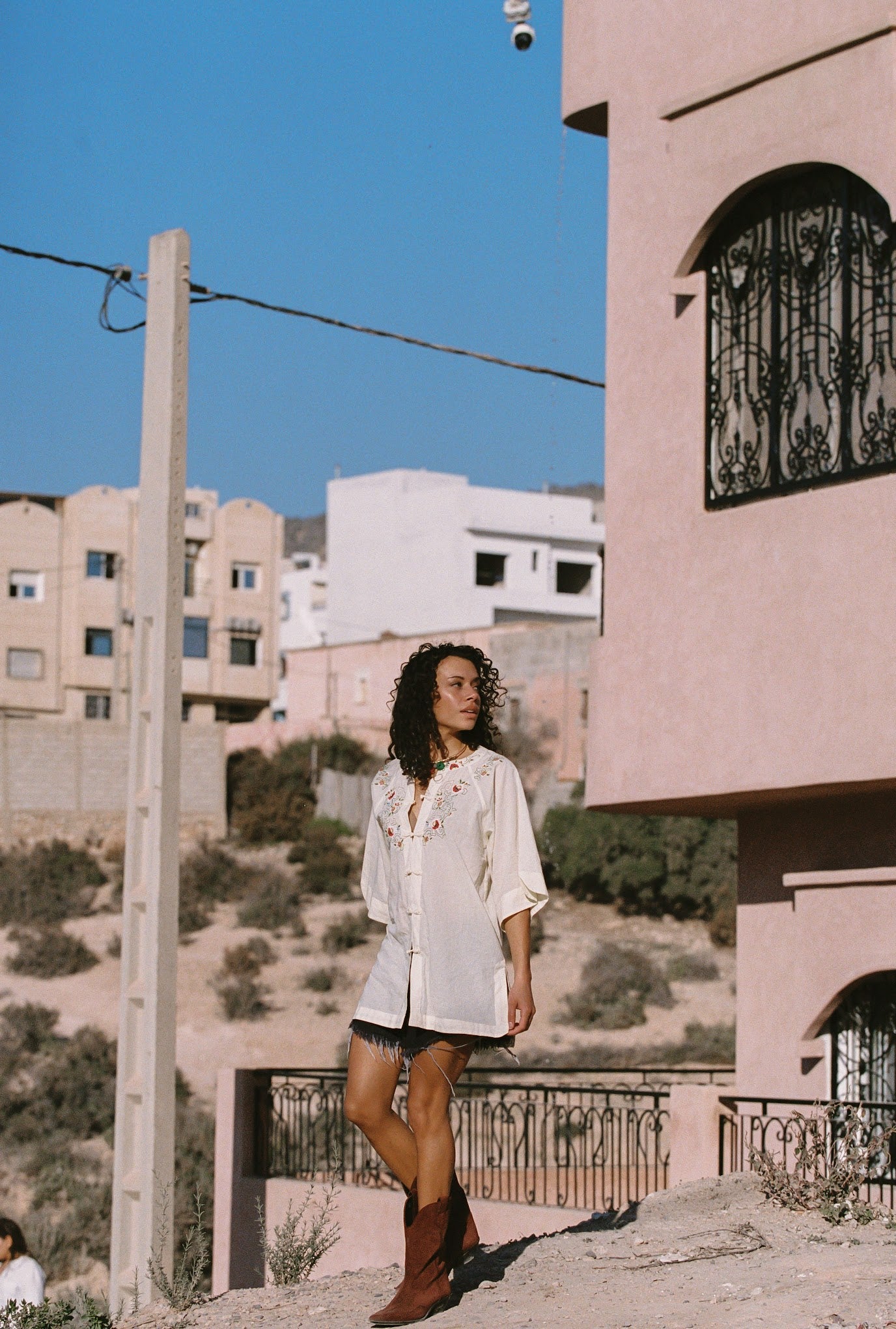 Kinga Csilla | Reka Embroidered Berry Shirt