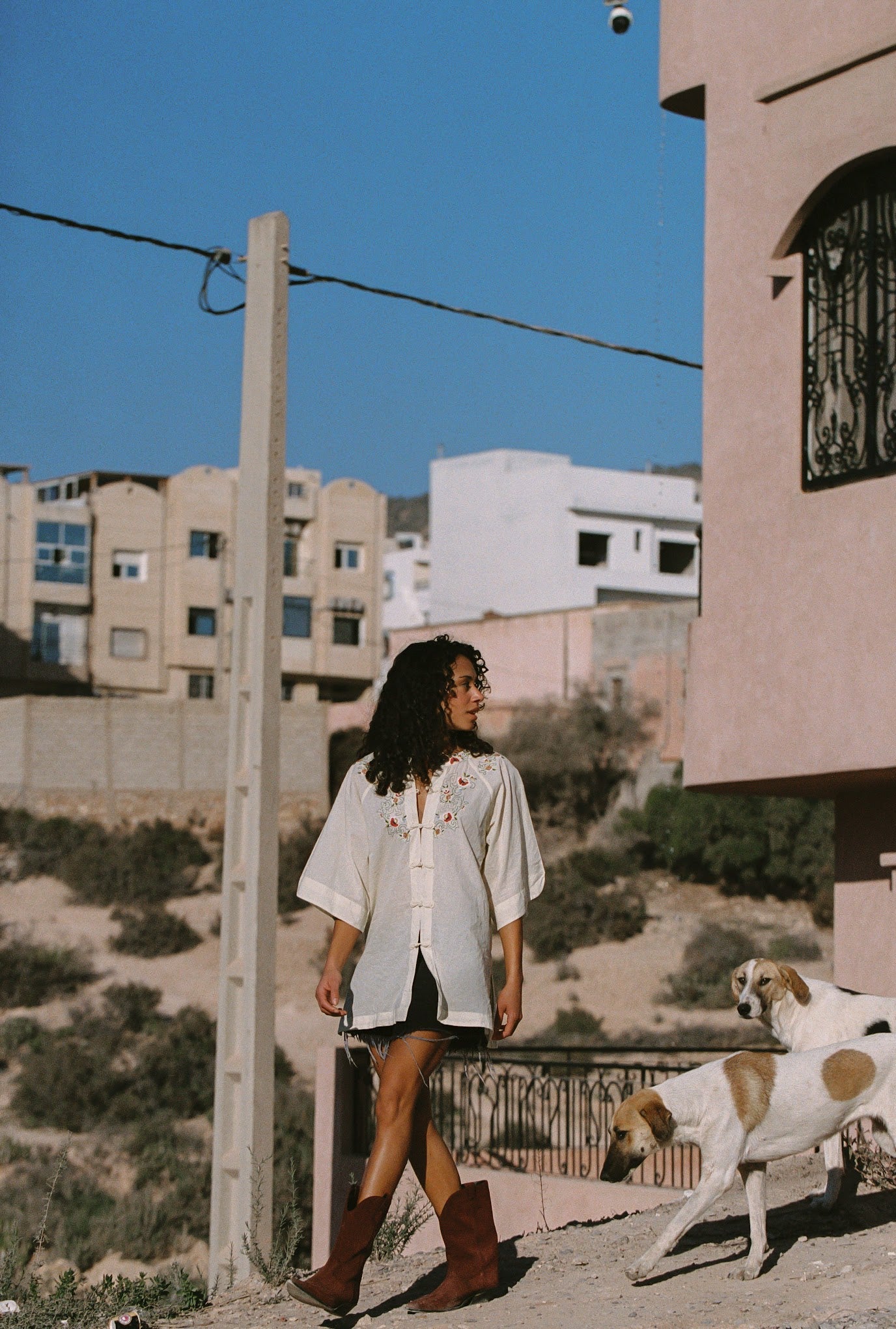 Kinga Csilla | Reka Embroidered Berry Shirt