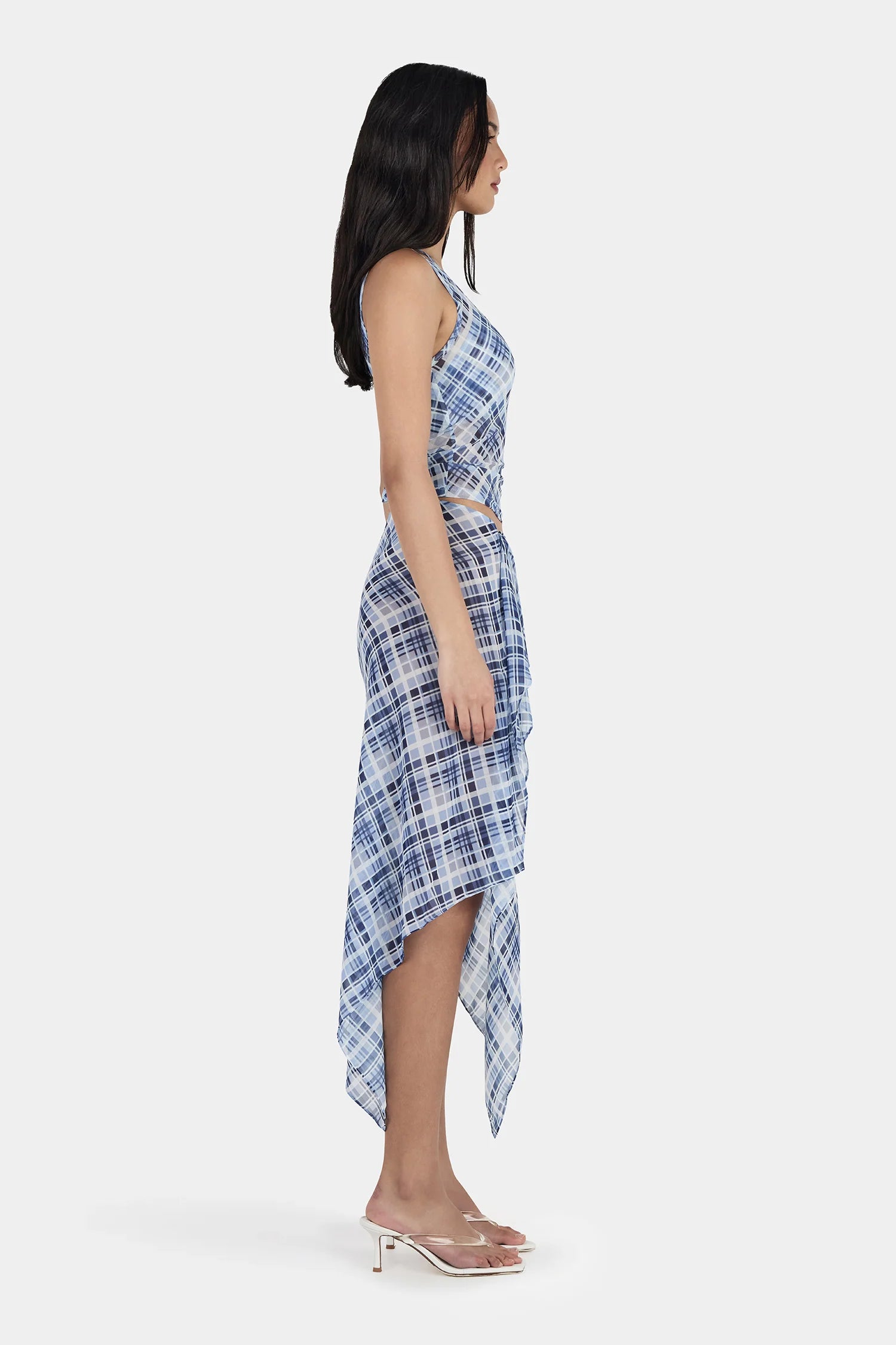 Ownley | London Wrap Skirt - Sky Plaid