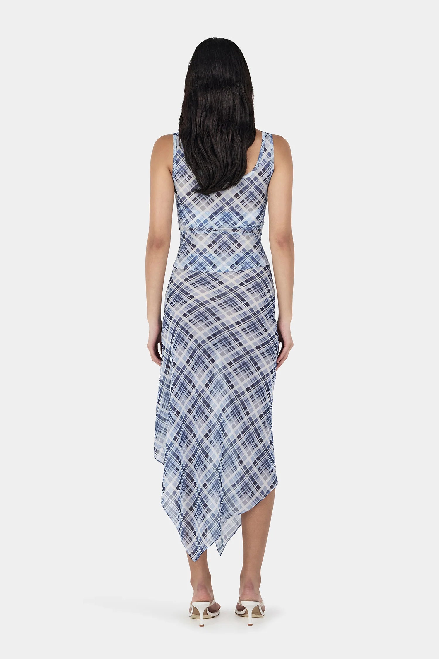 Ownley | London Wrap Skirt - Sky Plaid
