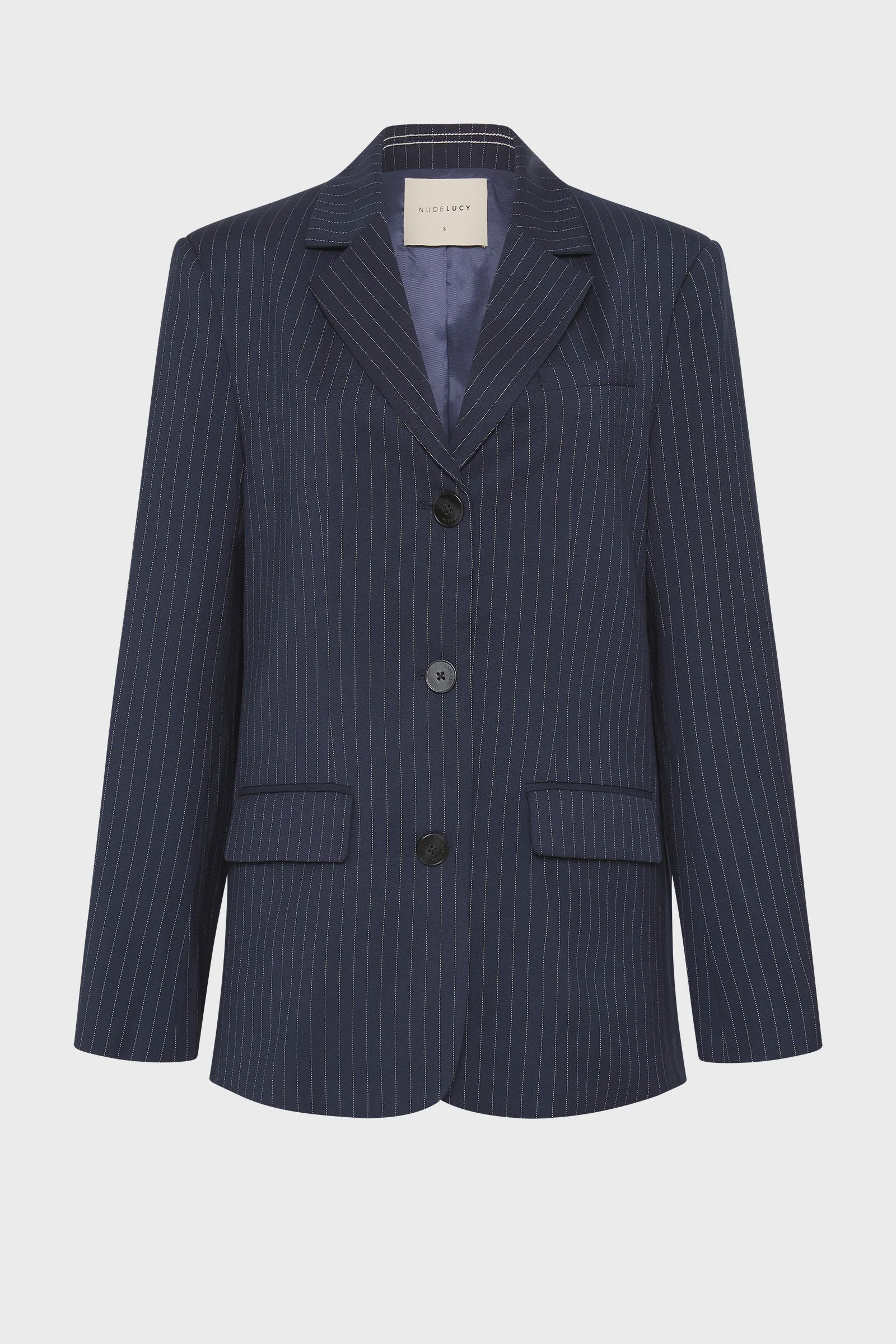 Nude Lucy | Bailey Pinstripe Blazer - Navy Pinstripe