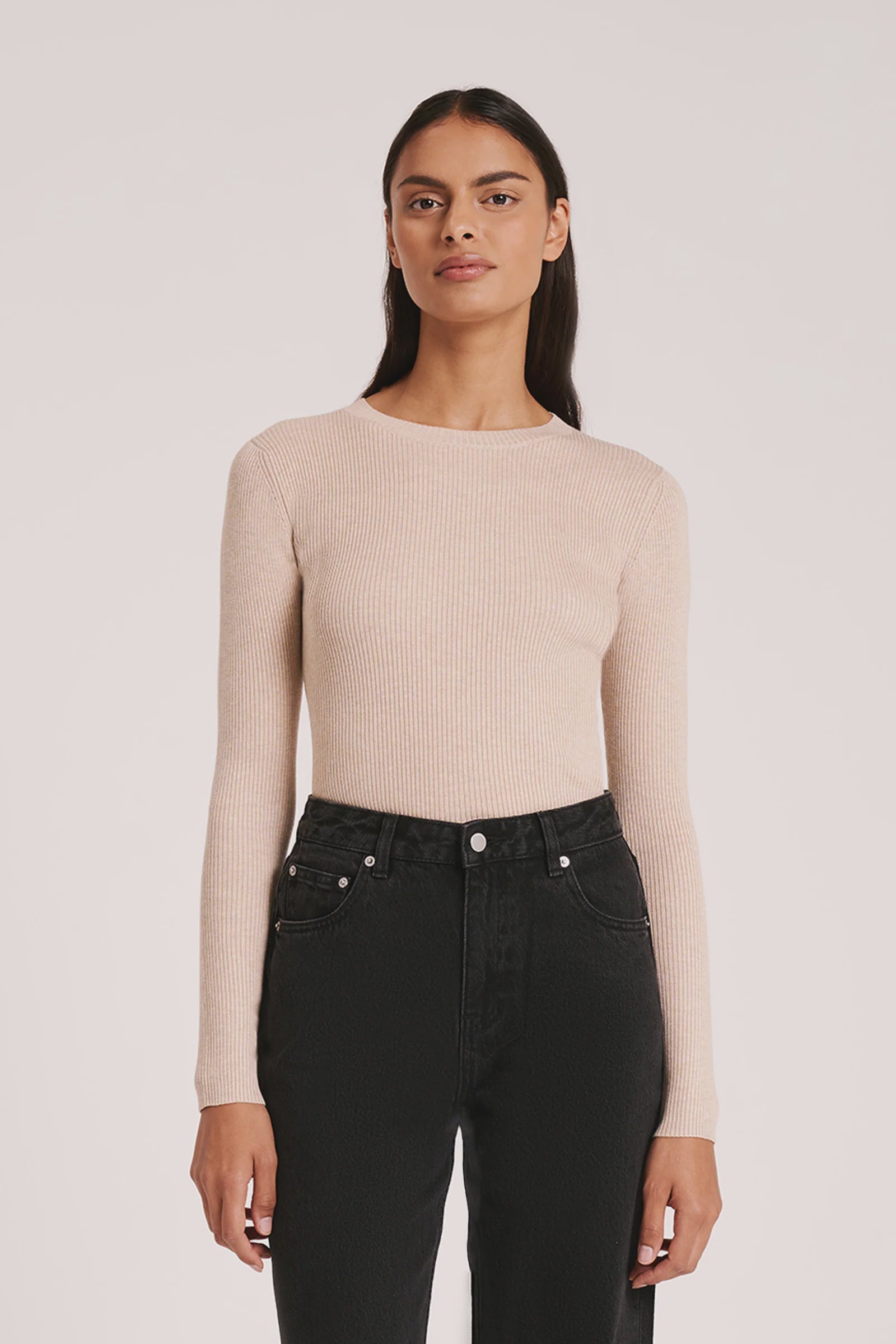 Nude Lucy | Classic LS Knit - Oatmeal