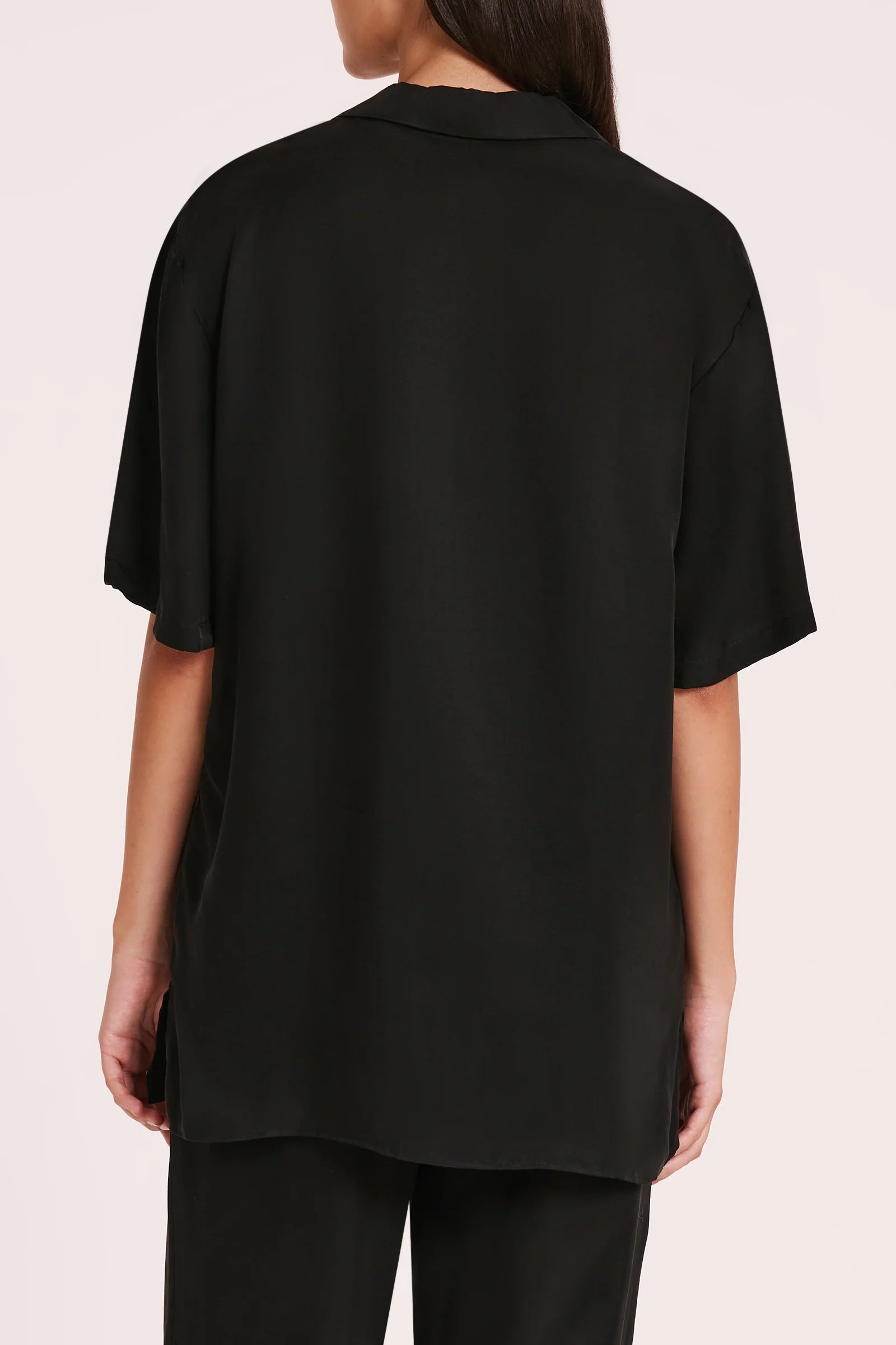 Nude Lucy | Lucia Cupro Shirt - Black