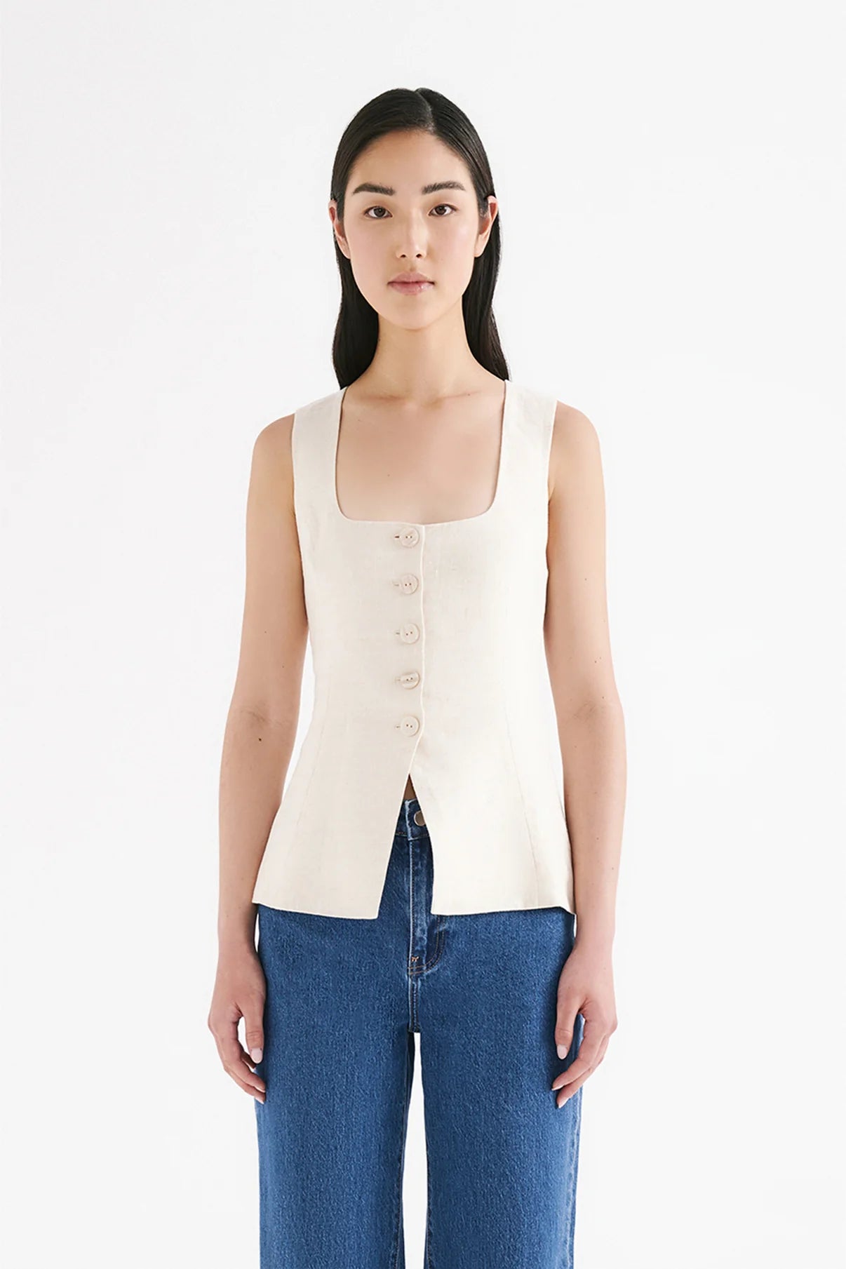 Nude Lucy | Clio Linen Vest - Natural