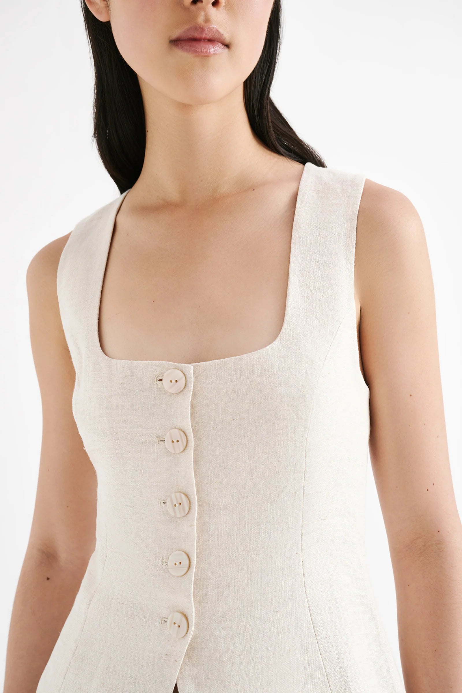 Nude Lucy | Clio Linen Vest - Natural