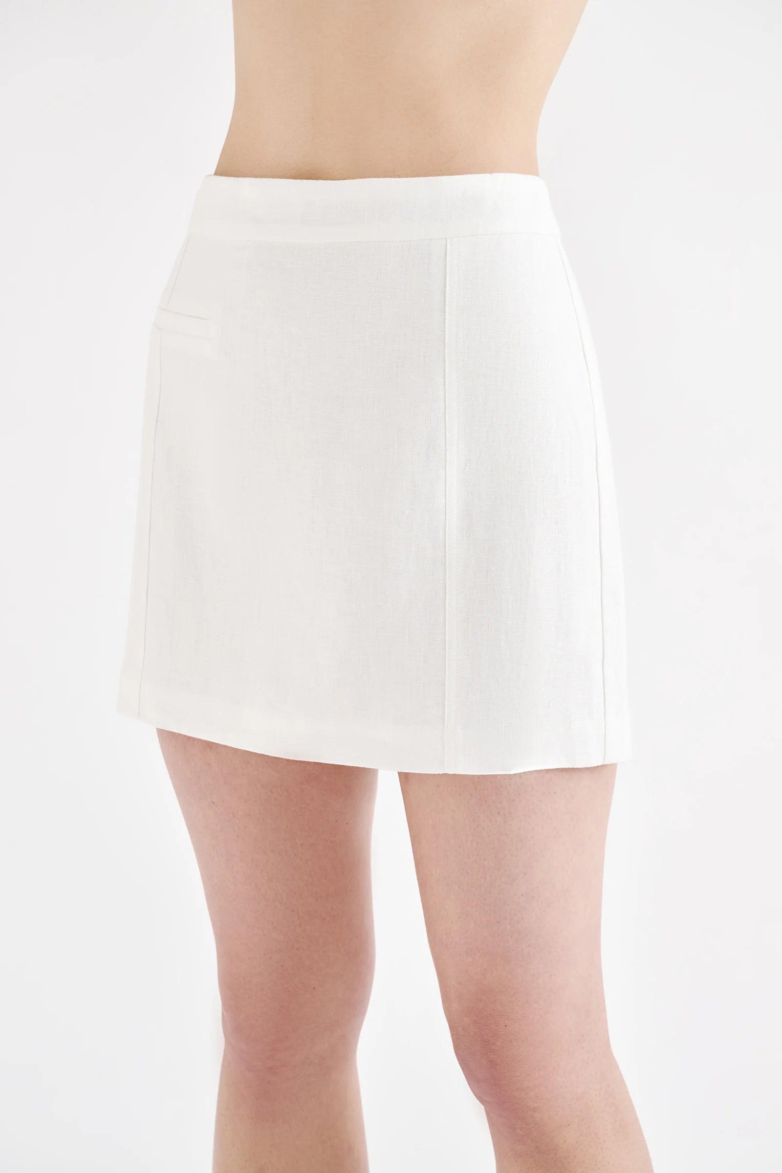 Nude Lucy | Clio Linen Mini Skirt - White