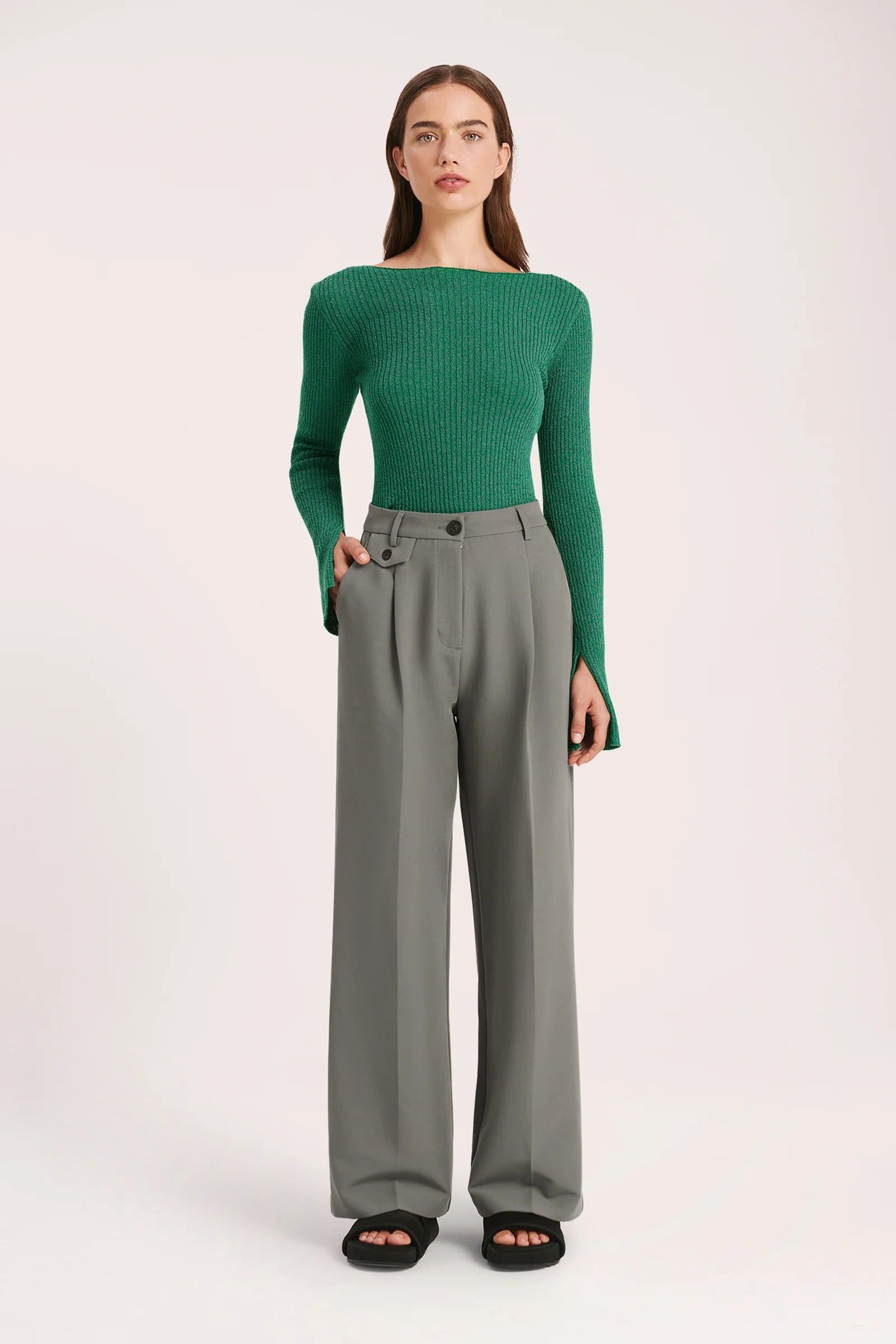 Nude Lucy Caspian Tailored Pant - Slate
