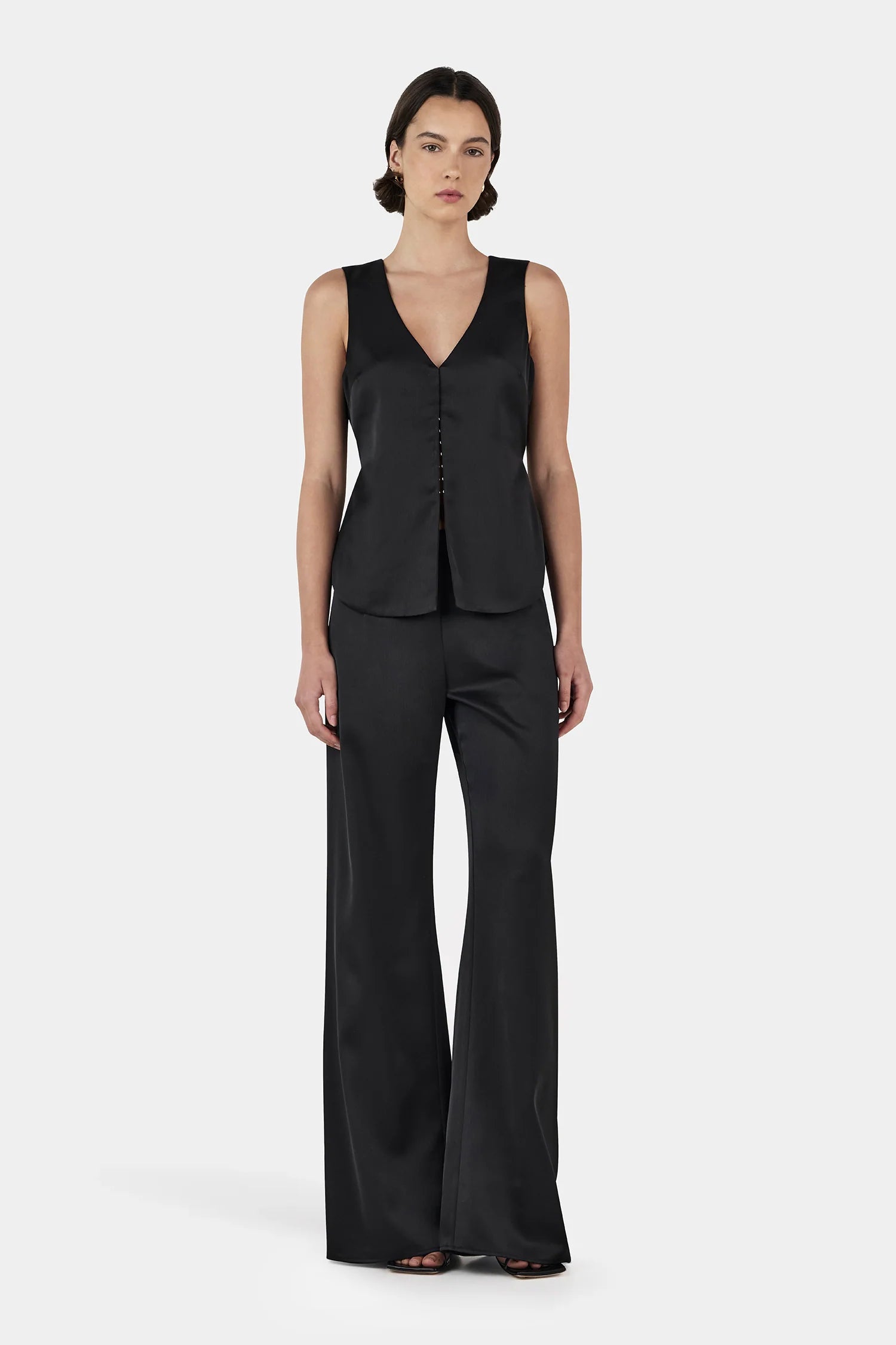 Hansen & Gretel | Rey Satin Vest - Black
