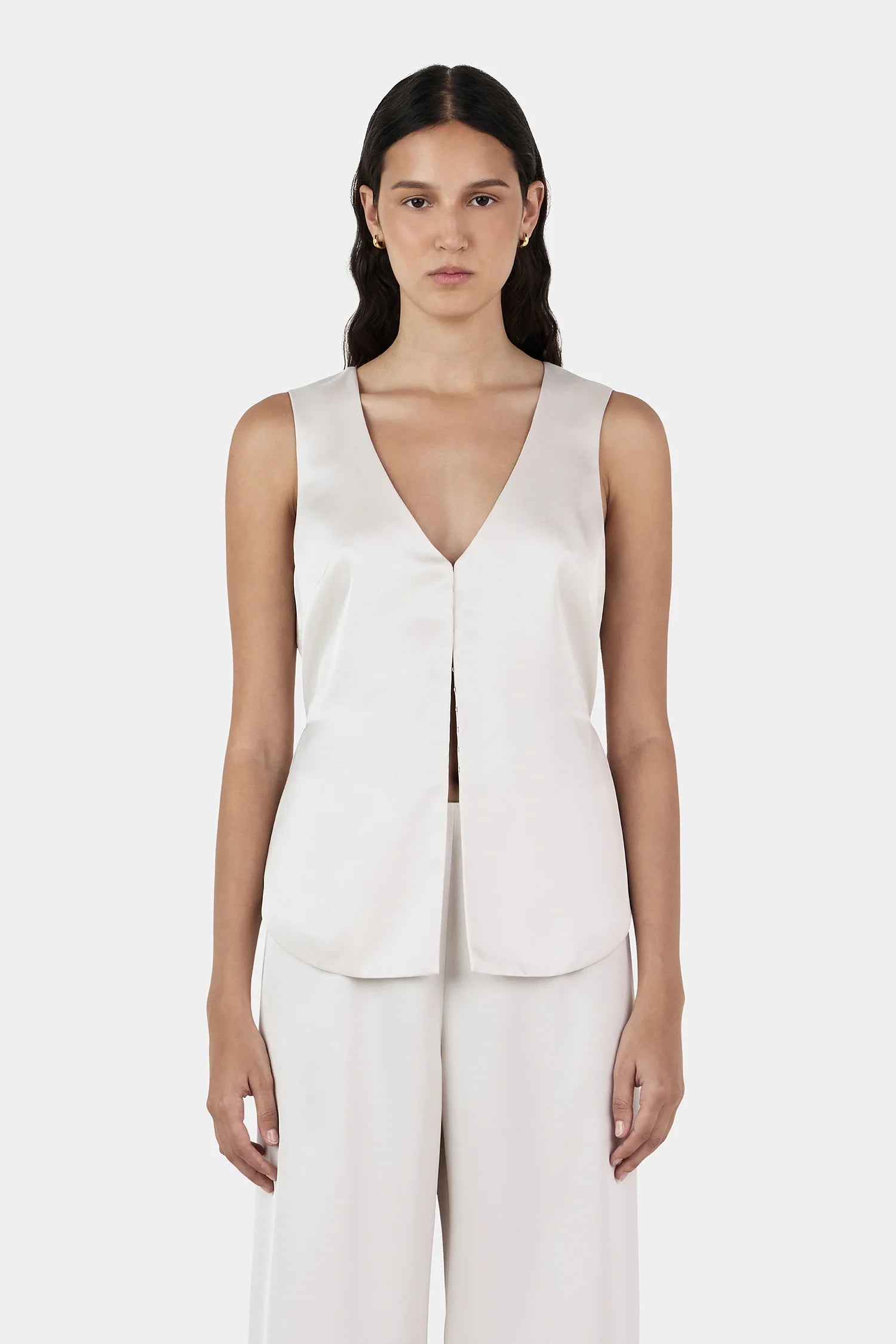 Hansen & Gretel | Rey Satin Vest - Ivory