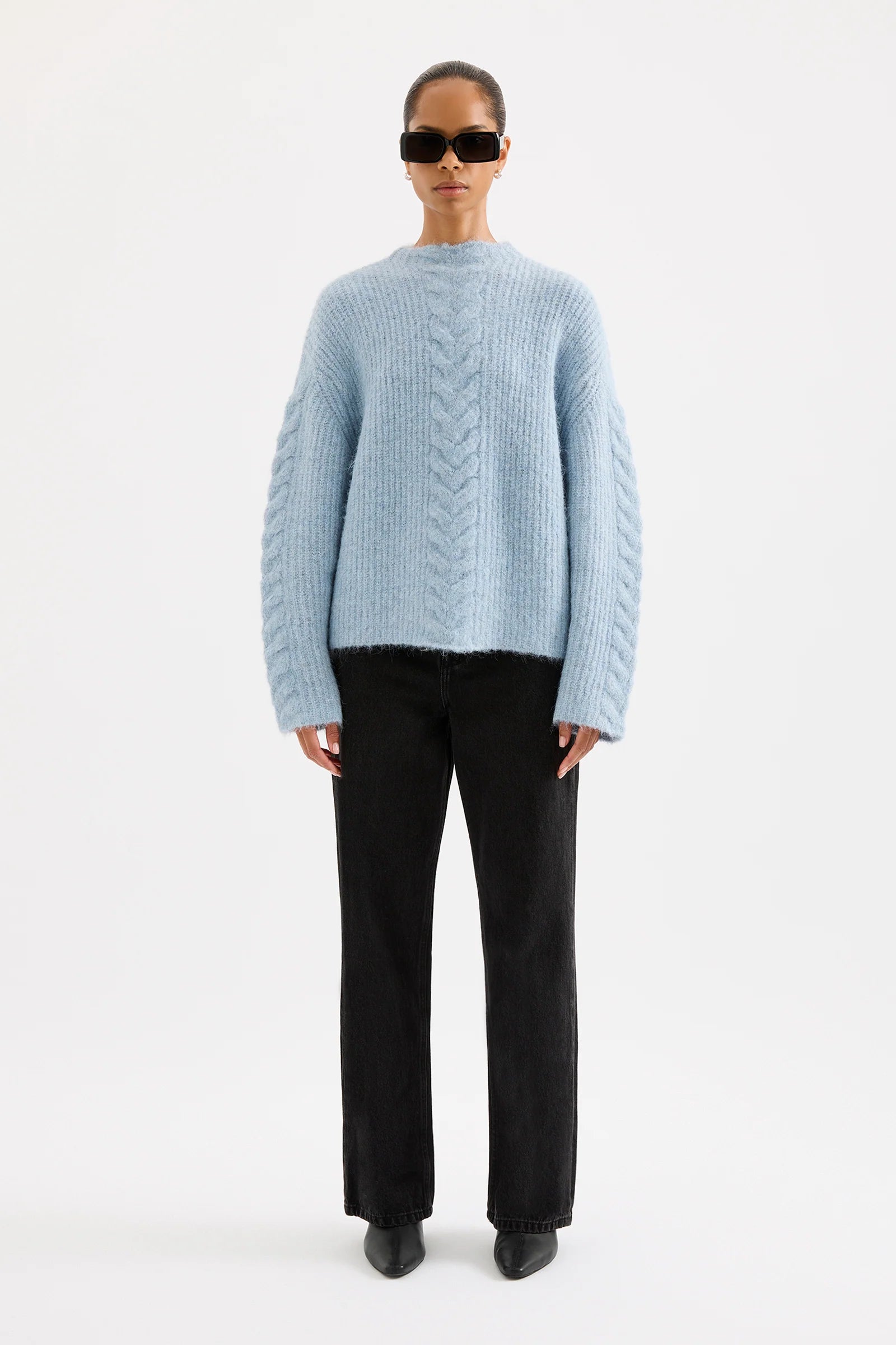 Nude Lucy | Paige Cable Knit - Sky