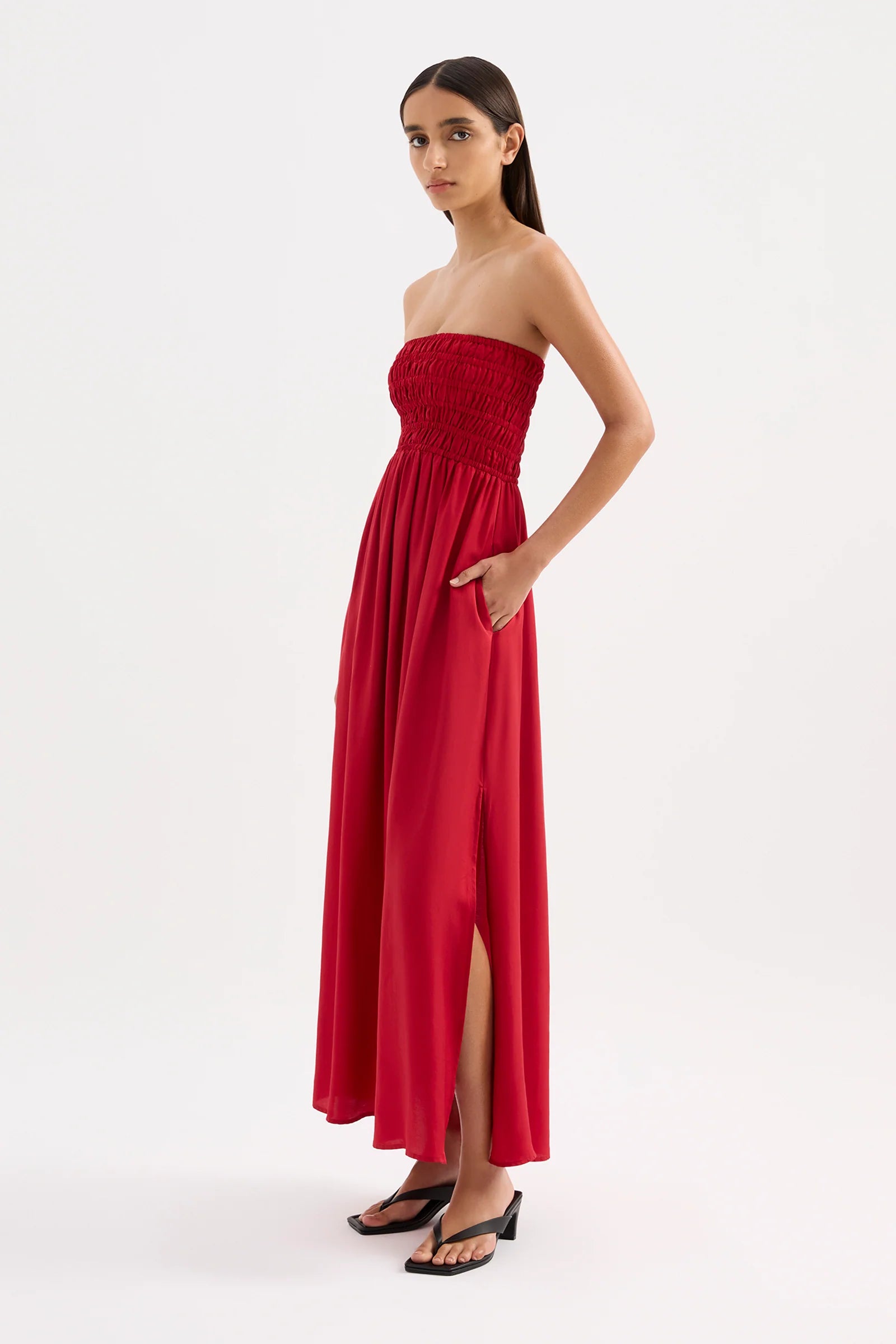 Nude Lucy | Zuri Tencel Maxi Dress - Crimson