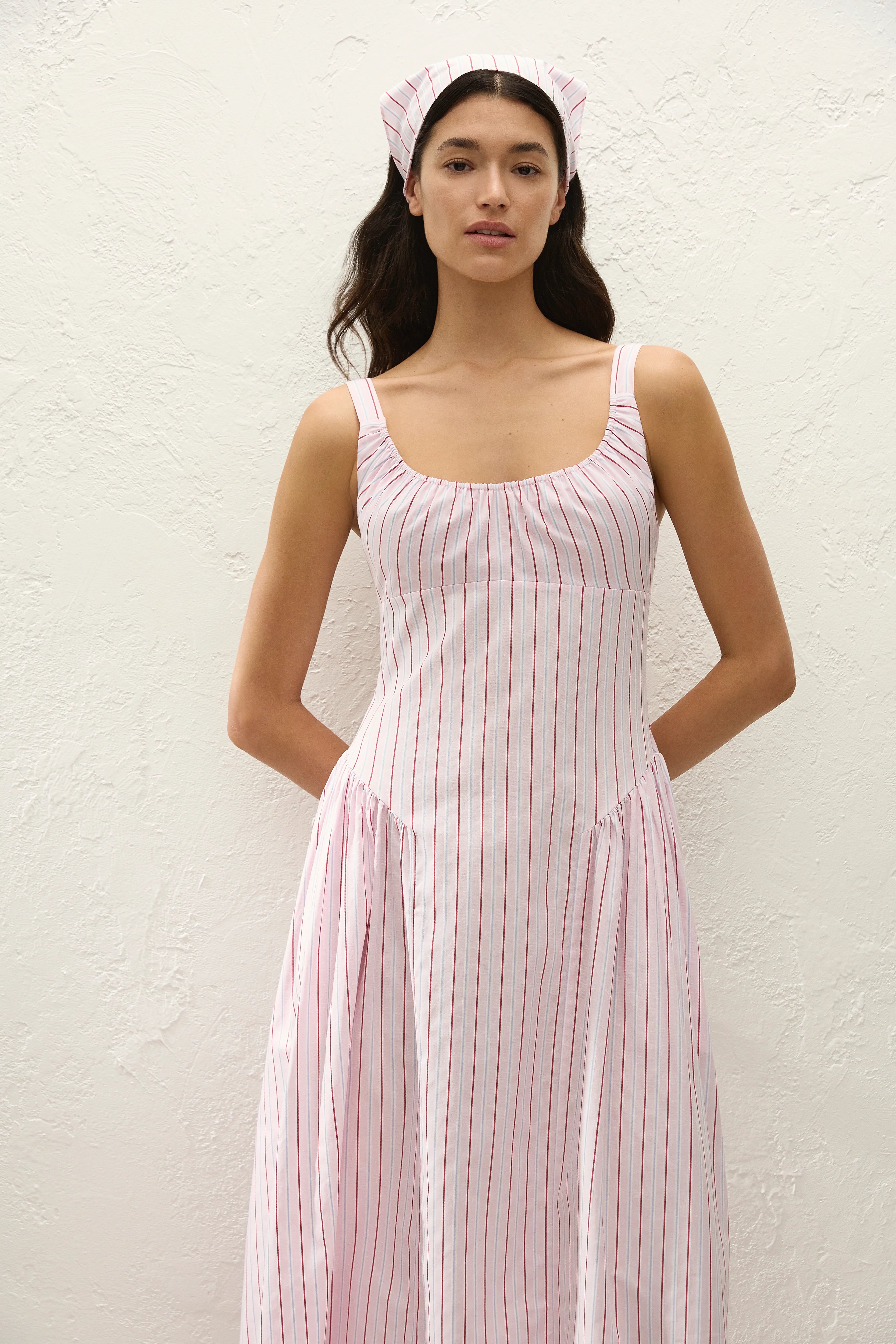 Faithfull The Brand | Marcella Midi Dress - Fiori Stripe Palazzo