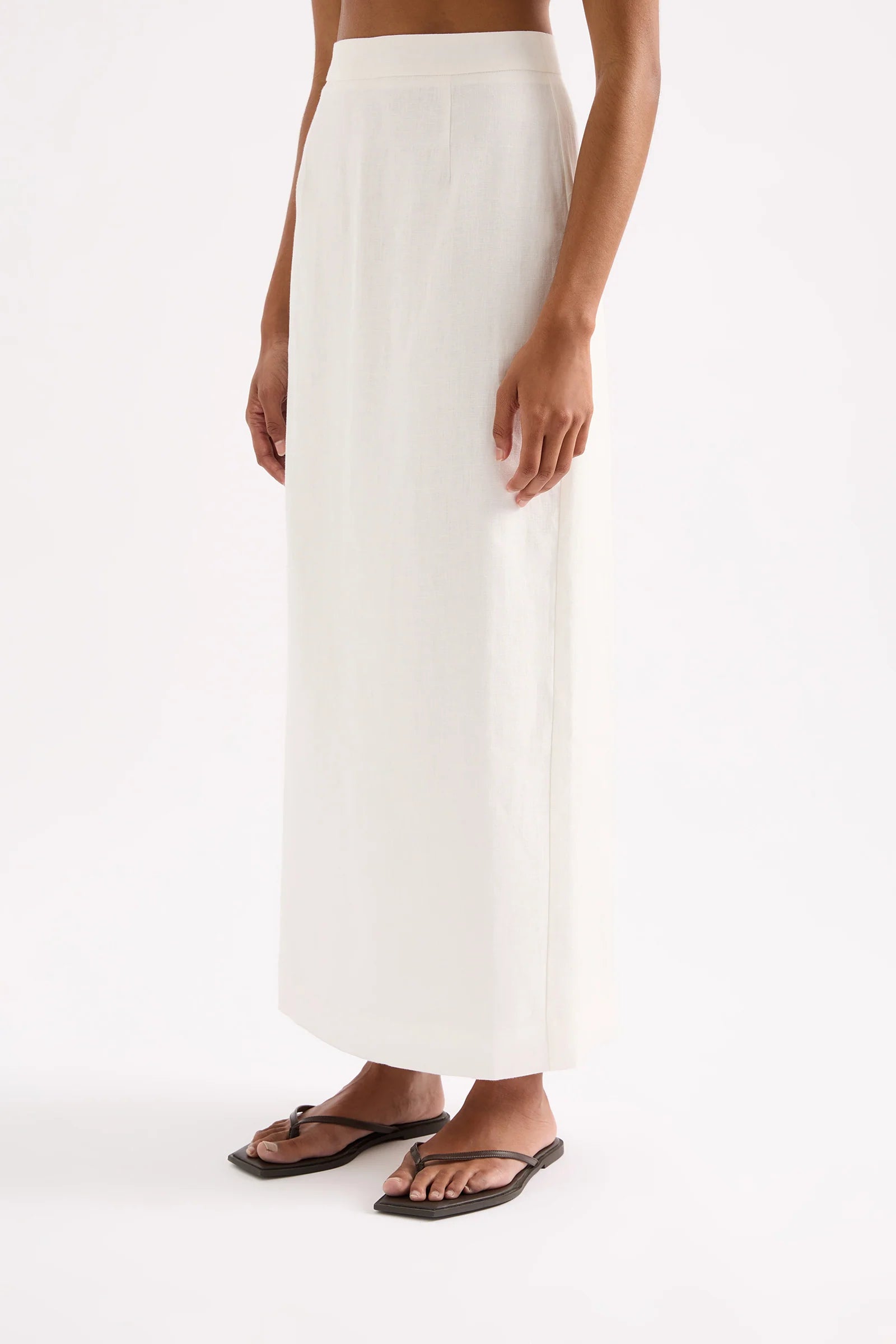 Nude Lucy | Sadie Linen Maxi Skirt - White