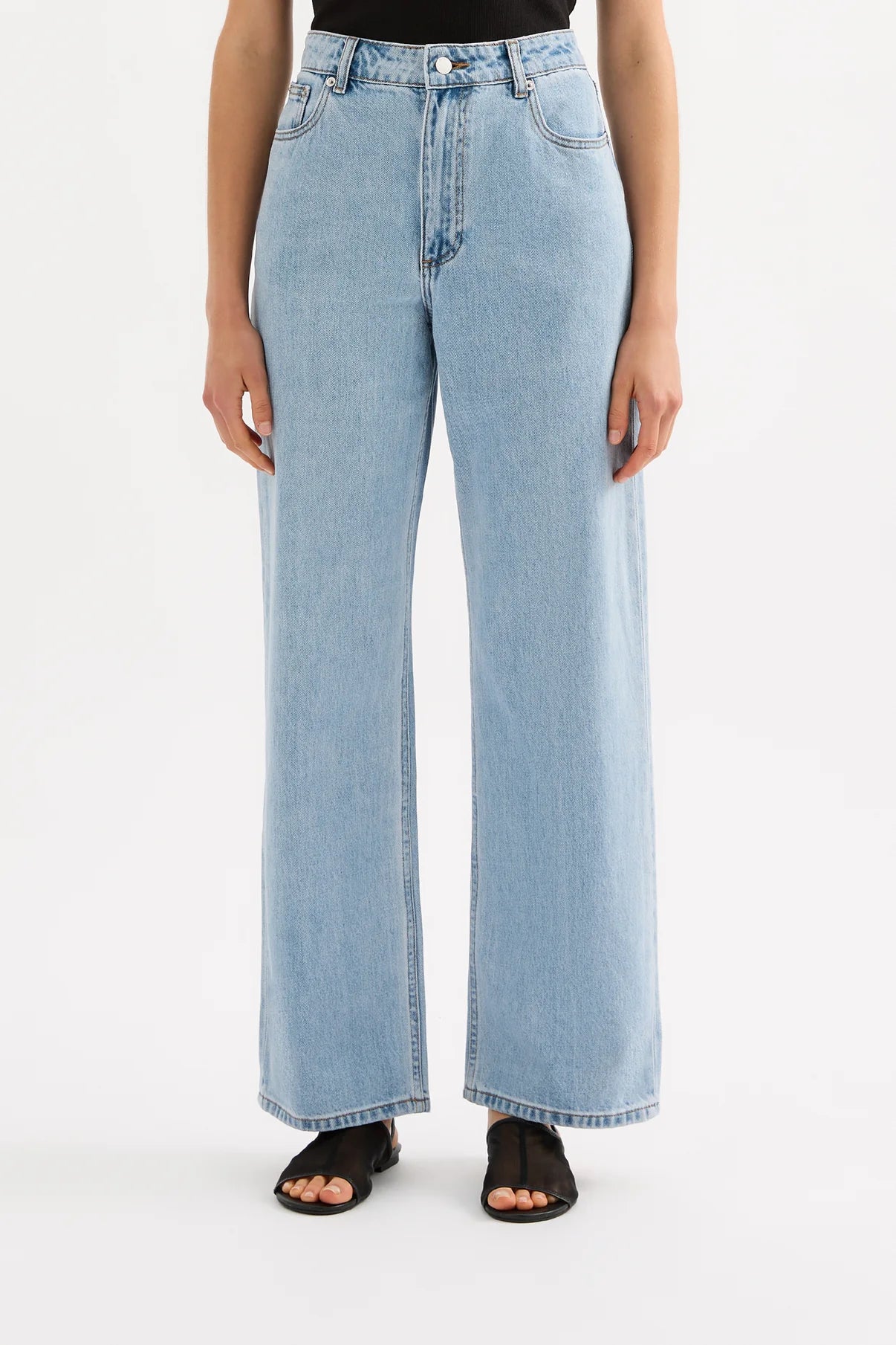 Nude Lucy | Organic Relaxed Leg Jean - 90s Blue Wash