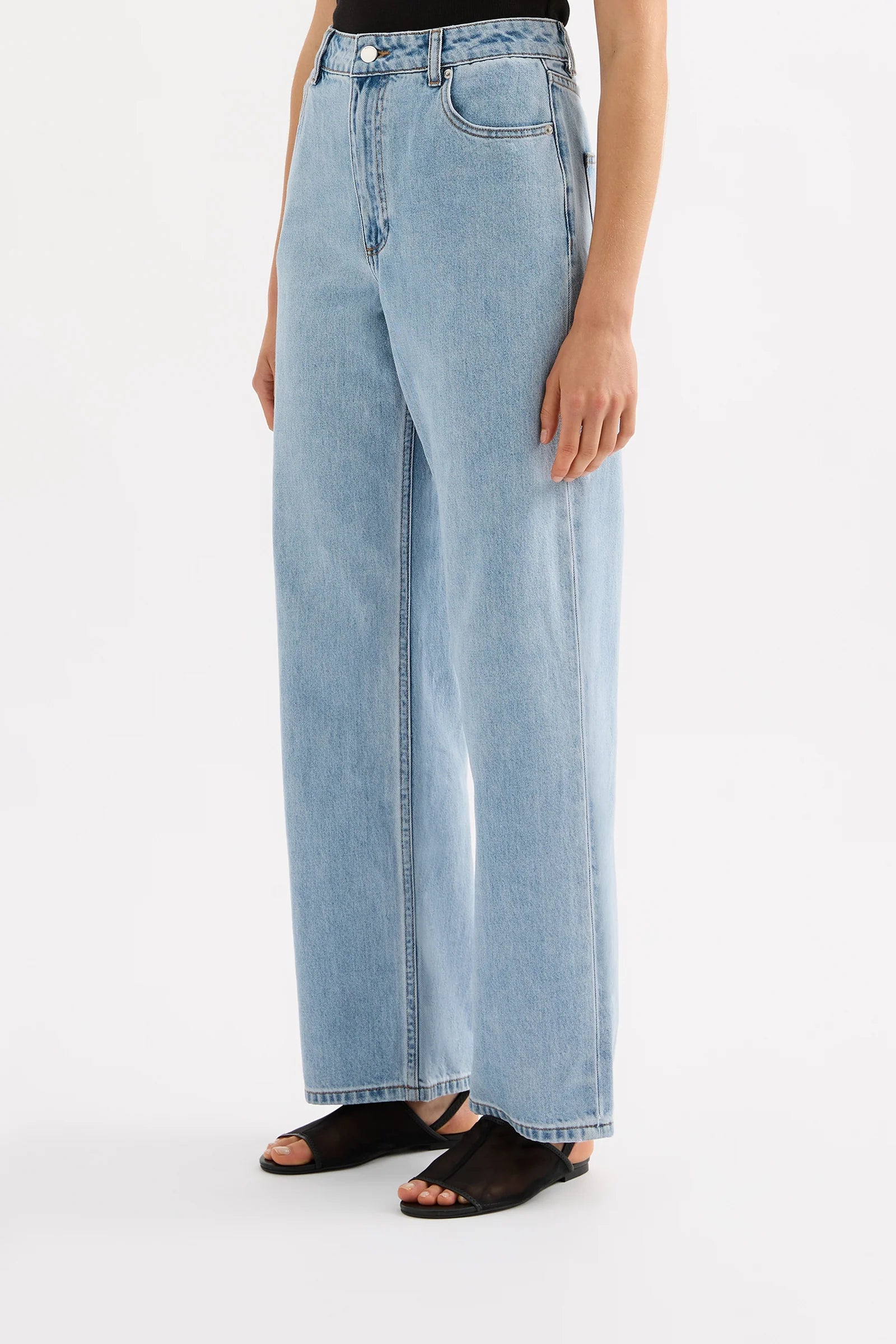 Nude Lucy | Organic Relaxed Leg Jean - 90s Blue Wash