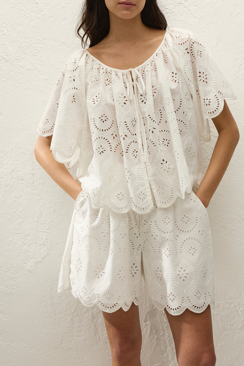 Faithfull The Brand | Fondaco Top - Bianca Broderie White