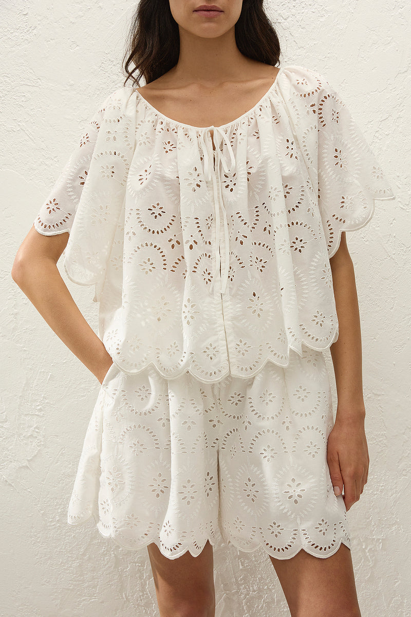 Faithfull The Brand | Fondaco Top - Bianca Broderie White