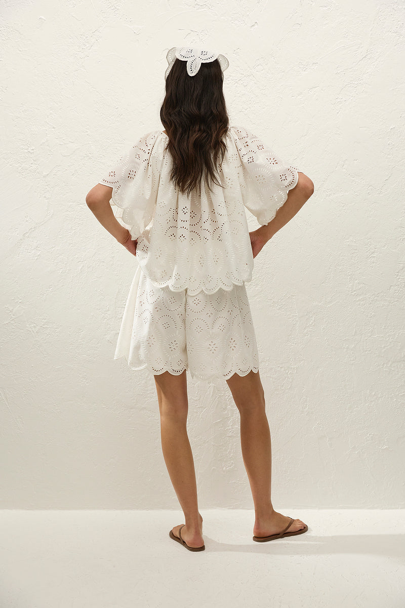 Faithfull The Brand | Fondaco Top - Bianca Broderie White