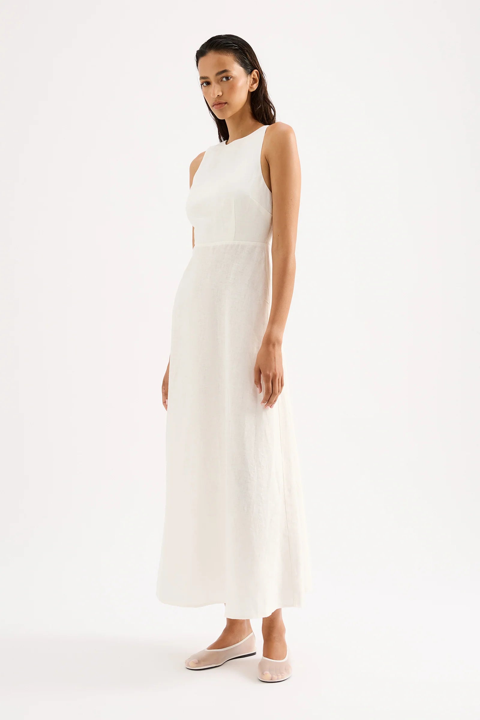 Nude Lucy | Gael Linen Maxi Dress - White