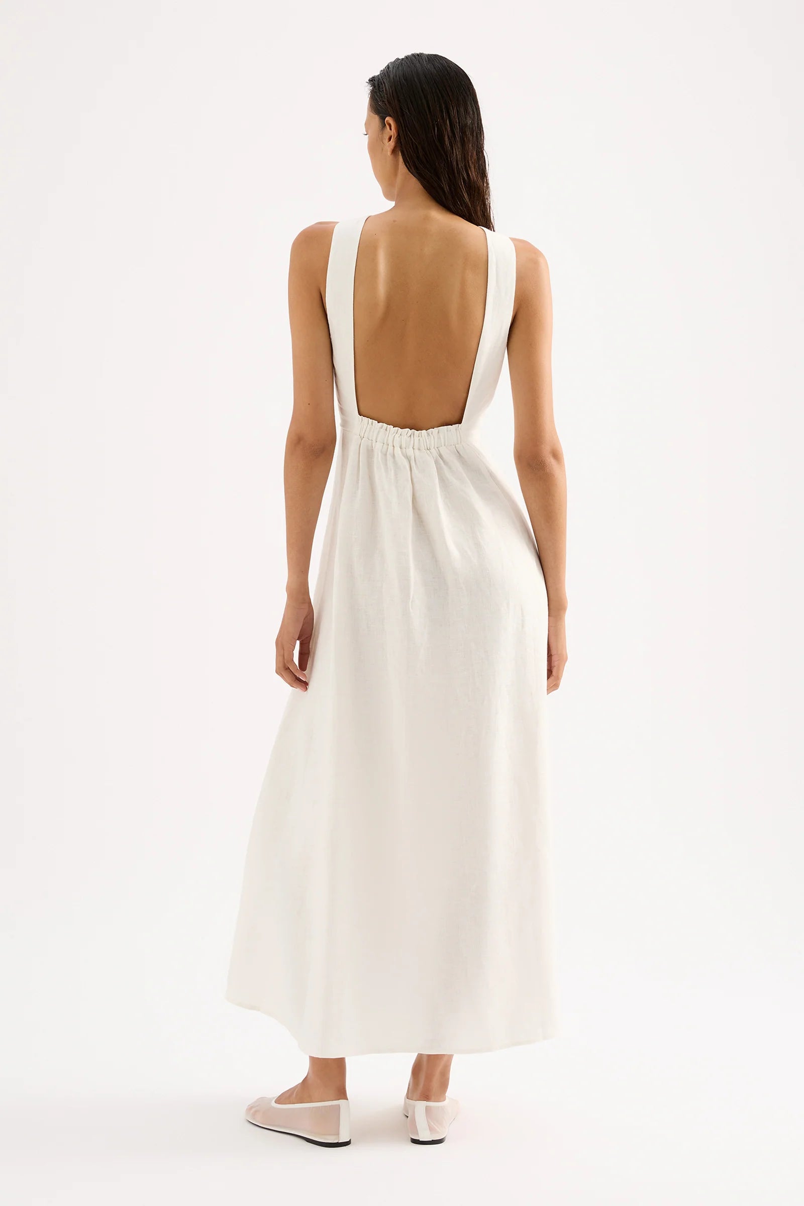 Nude Lucy | Gael Linen Maxi Dress - White