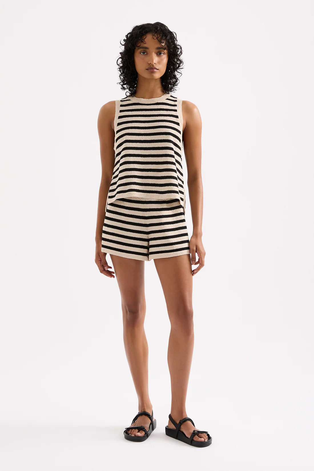 Nude Lucy | Kayda Knit Tank - Black Stripe