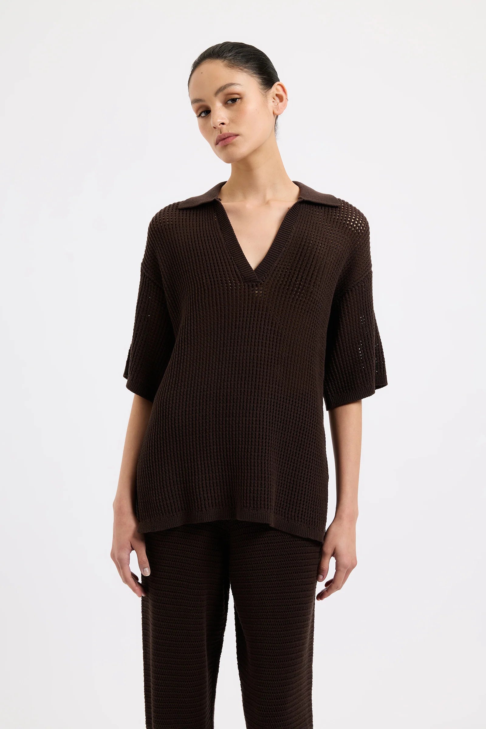 Nude Lucy | Willow Crochet Tunic - Espresso