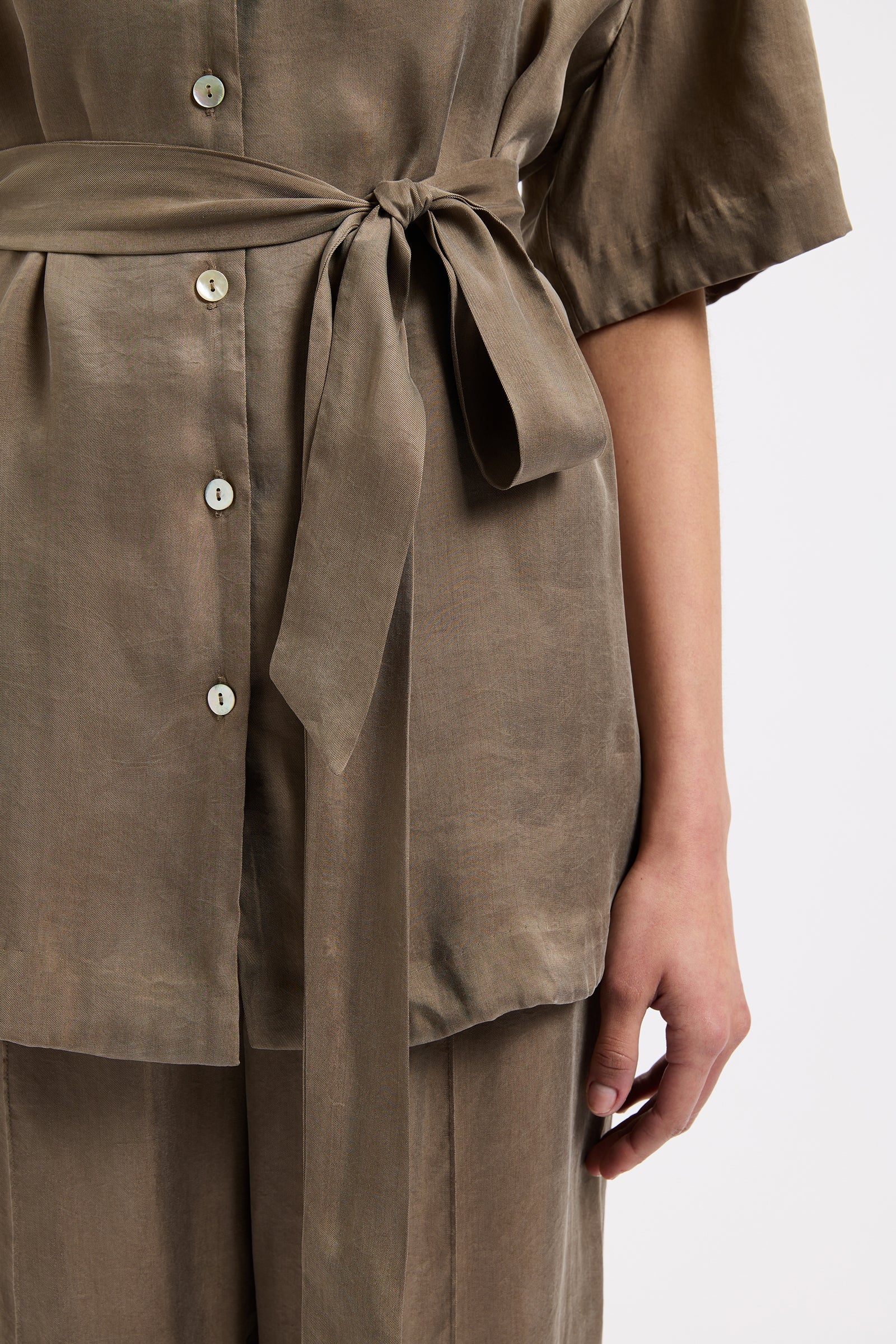 Nude Lucy | Seshni Tencel Shirt - Chestnut