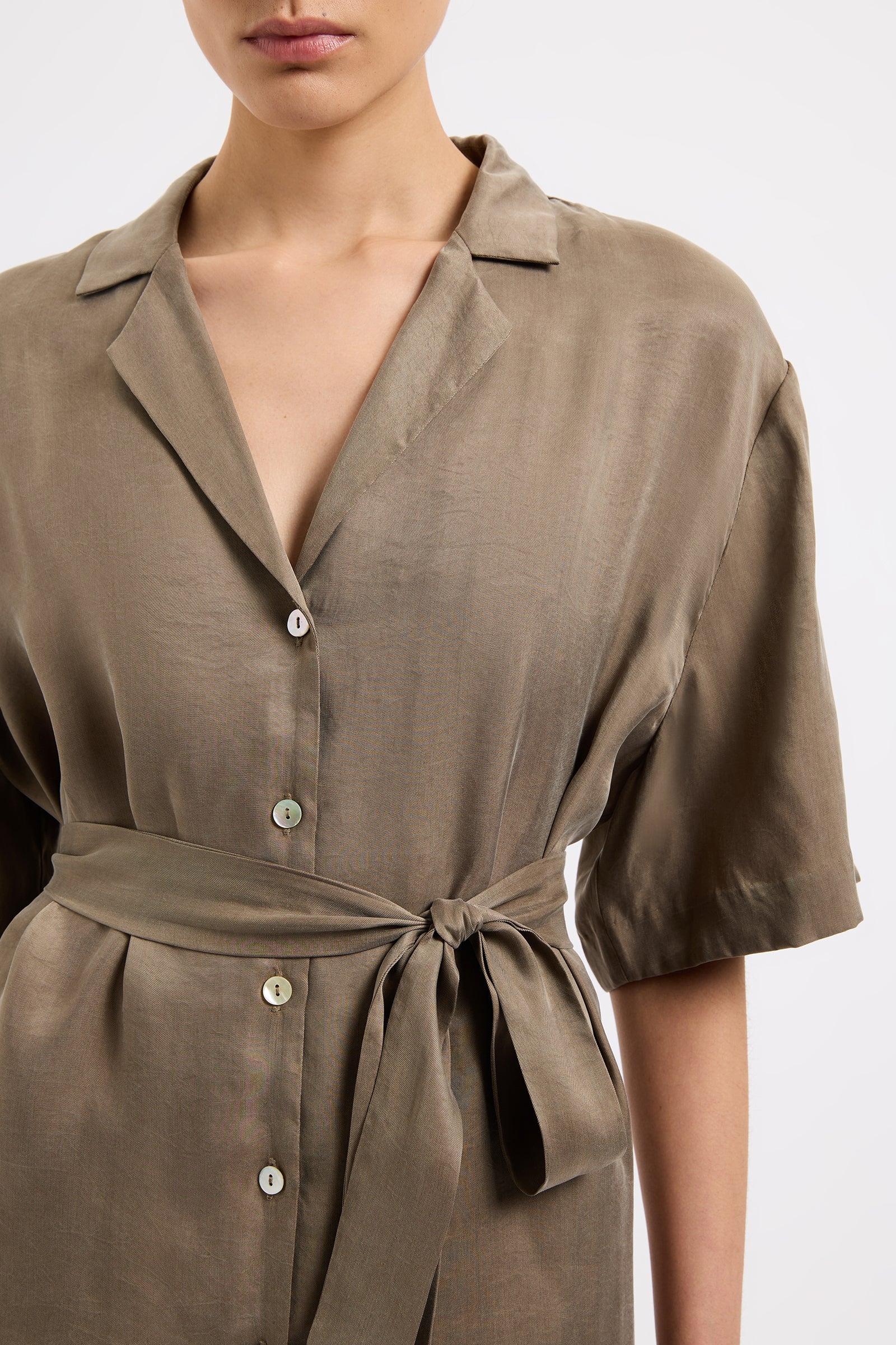 Nude Lucy | Seshni Tencel Shirt - Chestnut