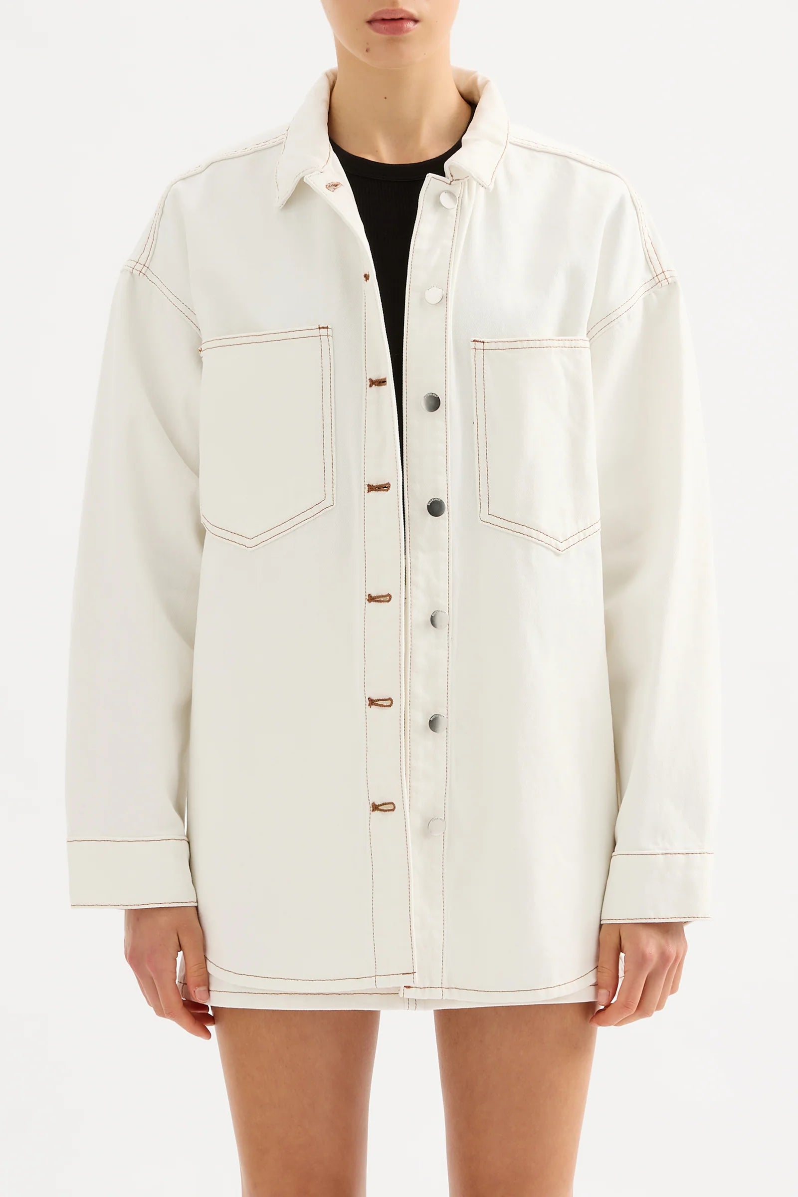 Nude Lucy | Organic Denim Overshirt - Salt