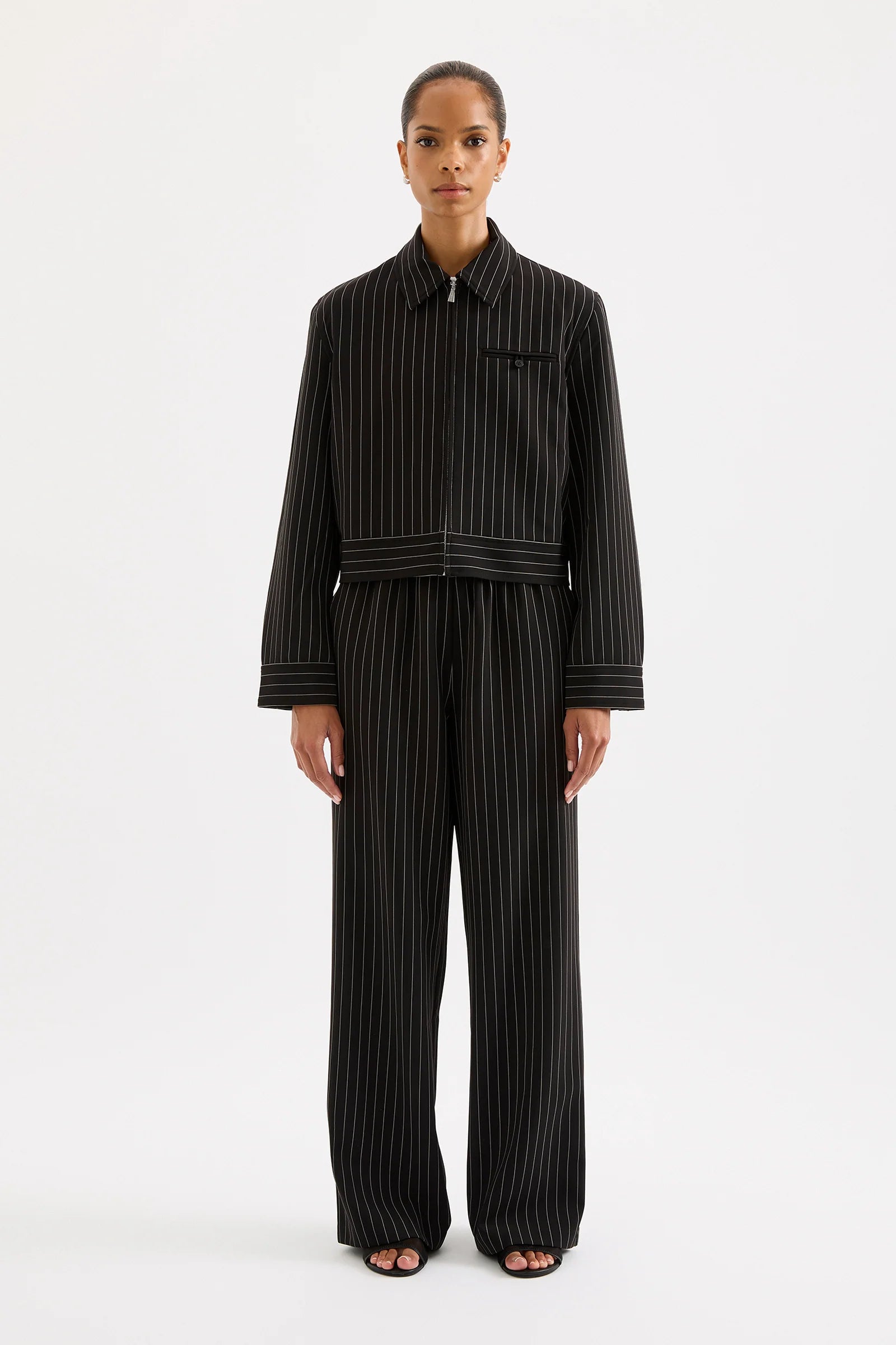 Nude Lucy | Maeve Pinstripe Bomber