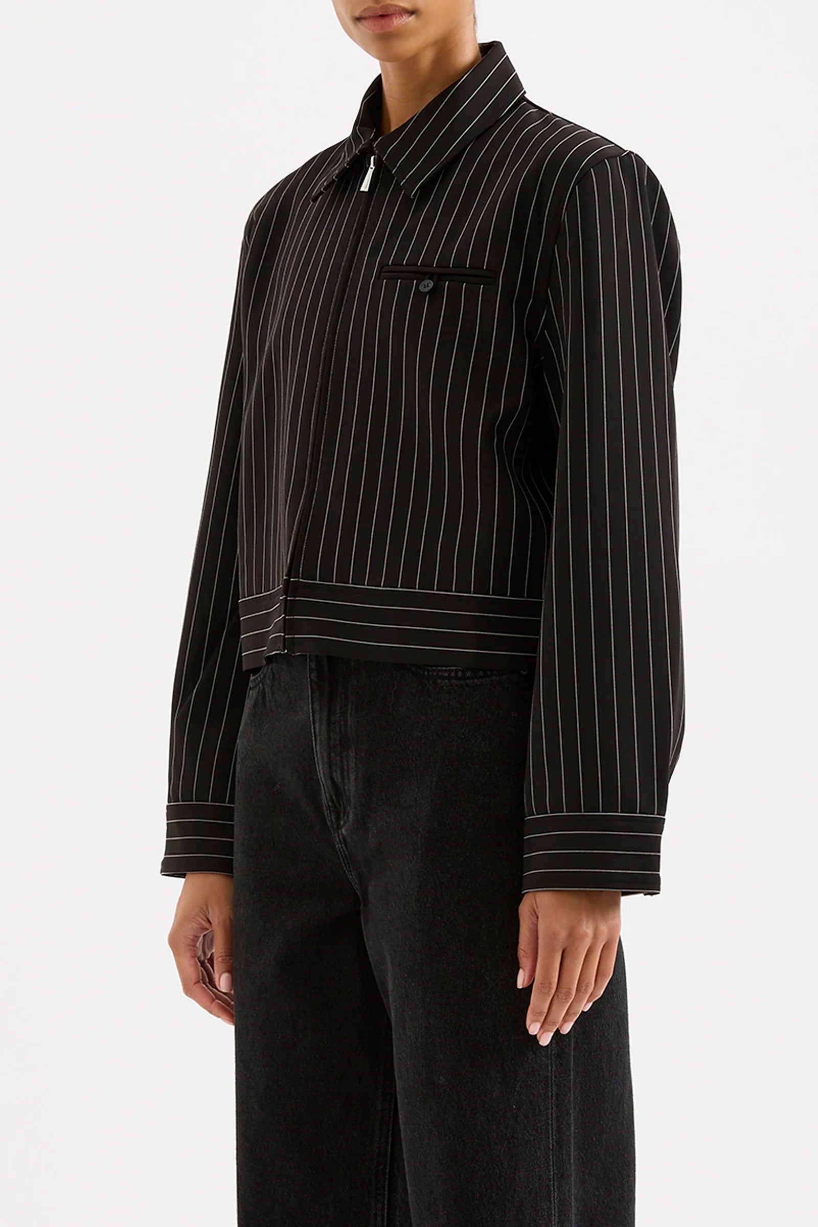 Nude Lucy | Maeve Pinstripe Bomber