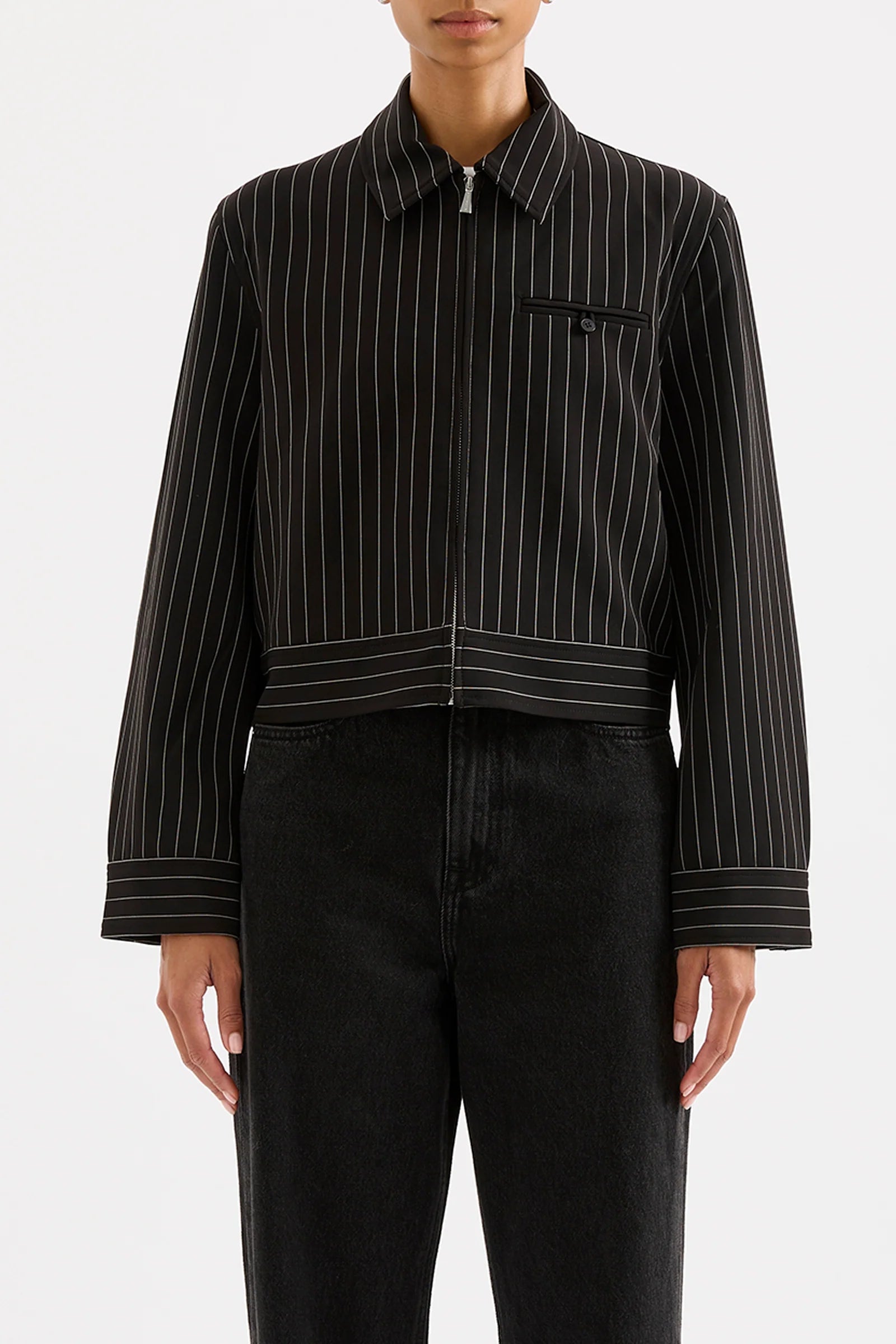 Nude Lucy | Maeve Pinstripe Bomber