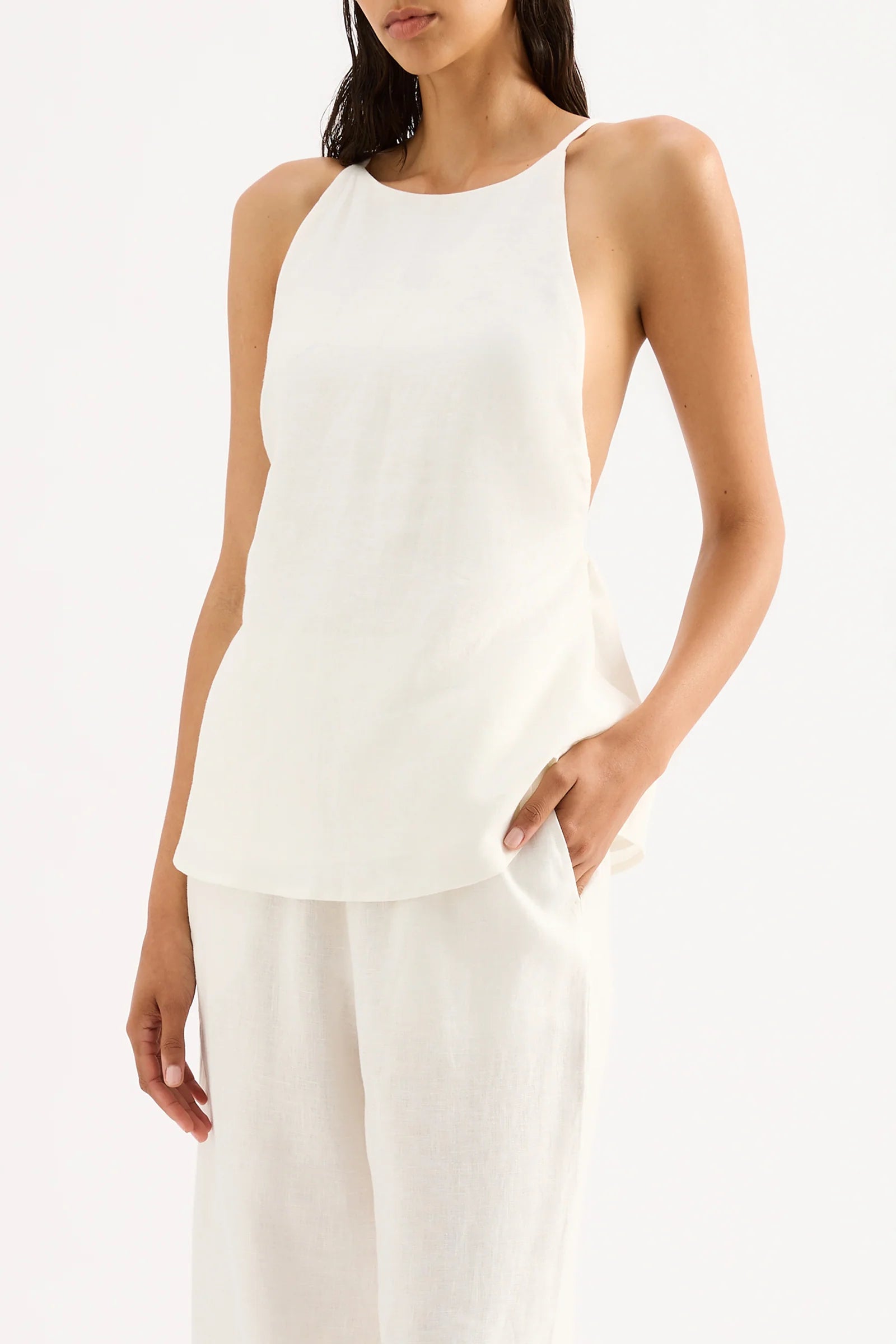 Nude Lucy | Ziba Linen Top - White