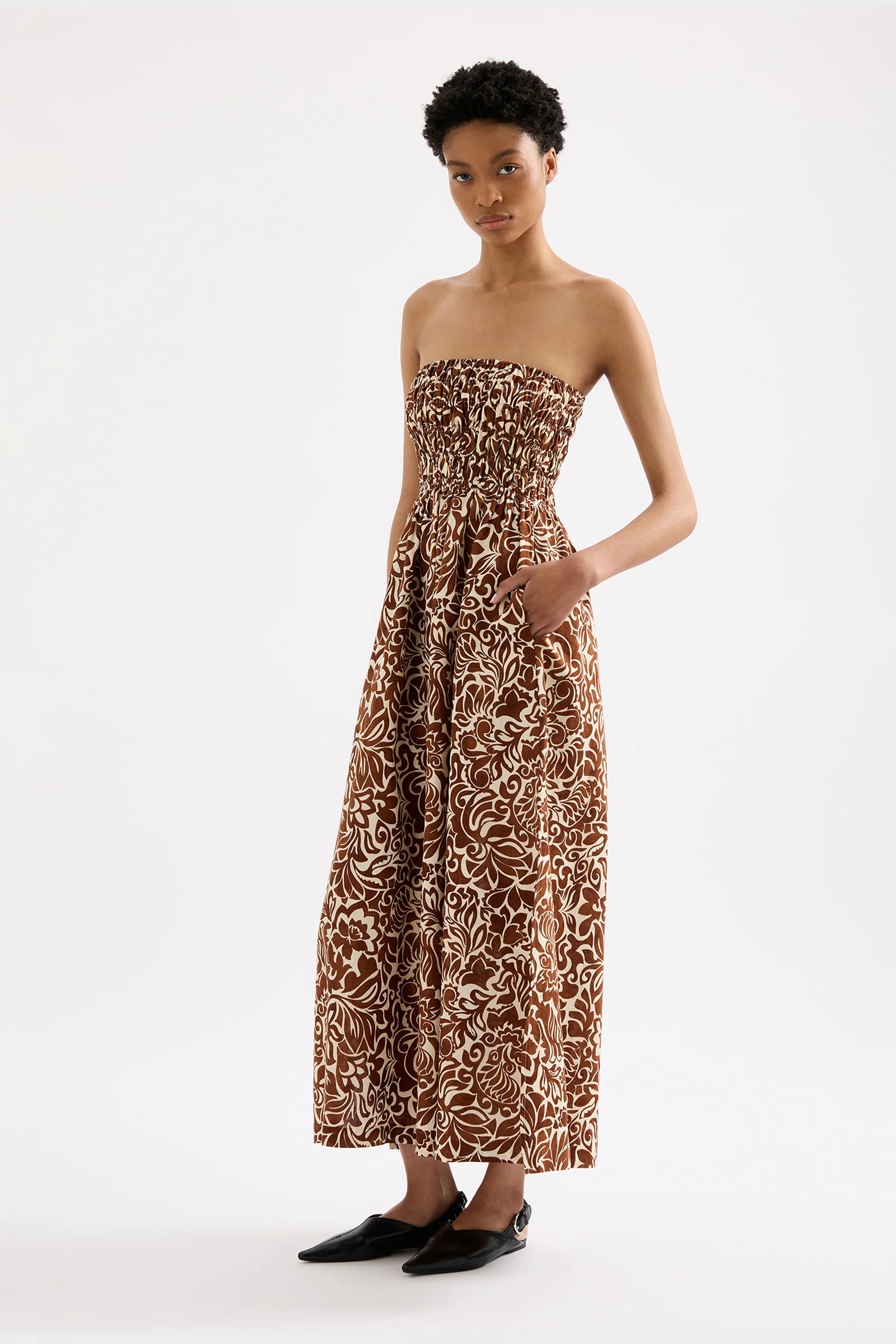 Nude Lucy | Florense Shirred Maxi Dress