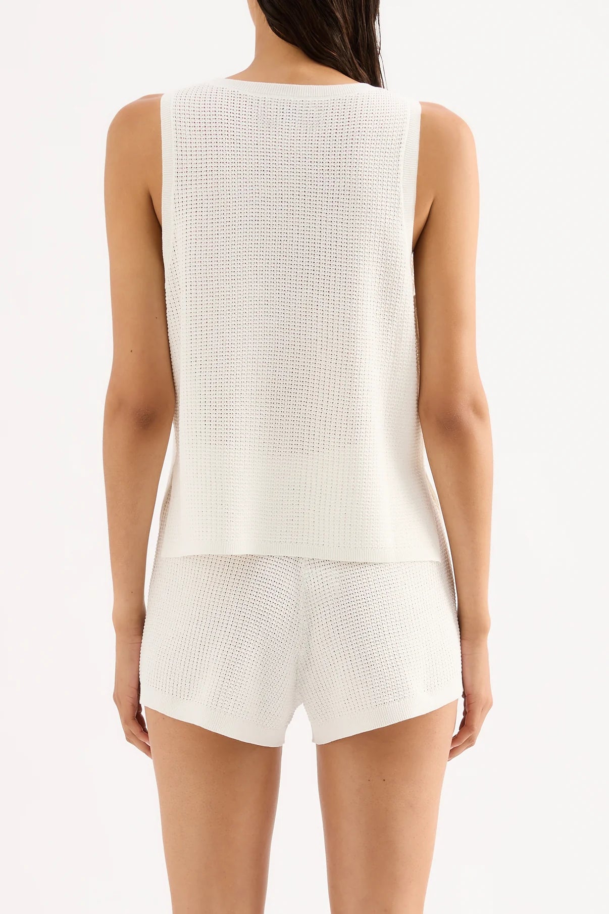 Nude Lucy | Rey Crochet Tank  - Salt