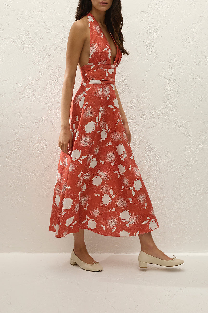 Faithfull The Brand | Bianca Midi Dress - Sunrose Rosso